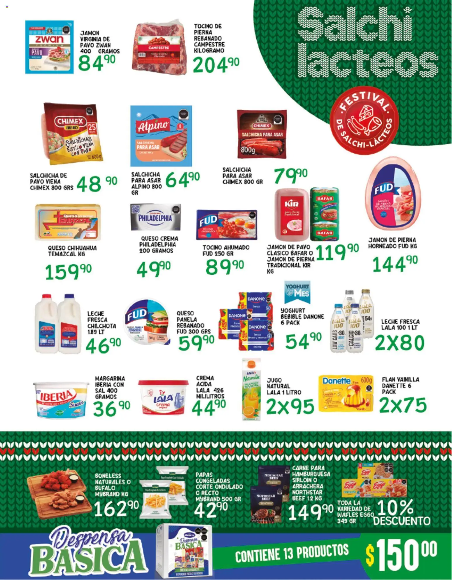 Nuevas ofertas de Alsuper válidas en toda la República Mexicana desde el 21.11.2025. ¡Encuentra las mejores ofertas en Alsuper folleto Laguna! | Página: 3 | Productos: Salchicha, Queso crema, Leche, Jamón