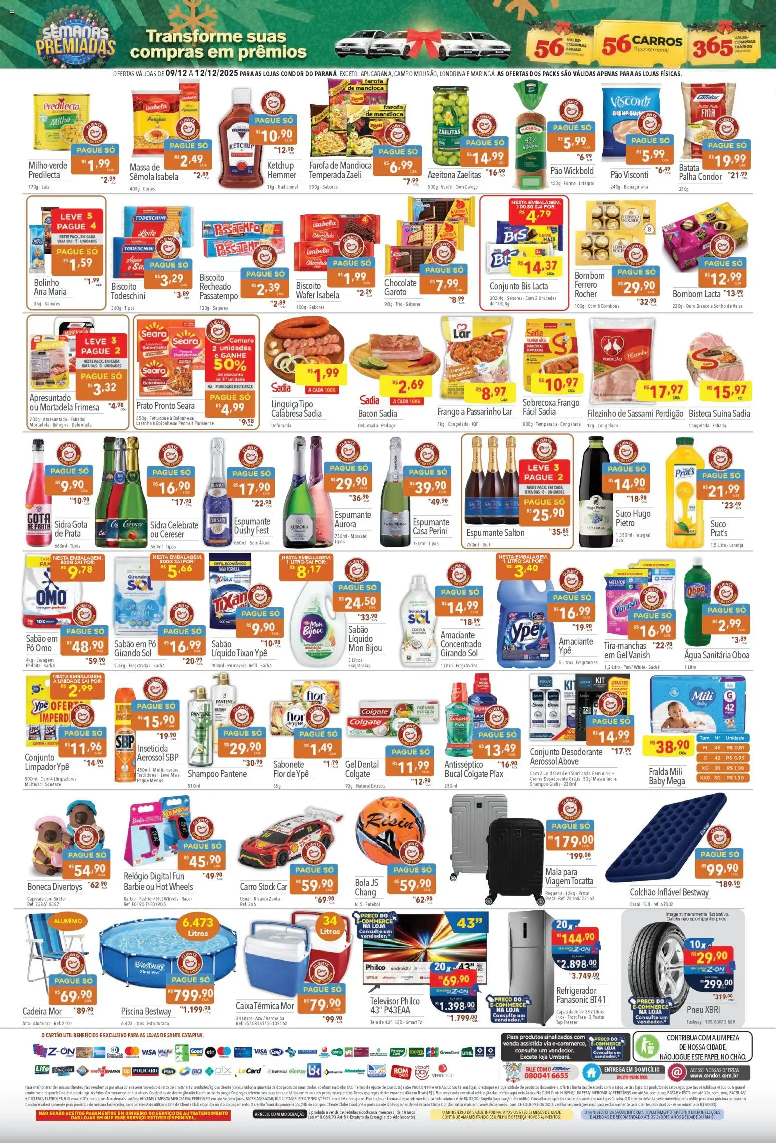 Supermercados Condor Folheto - válido de 09.12.2025 | Página: 2 | Produtos: Caixa térmica, Mandioca, Chocolate, Amaciante