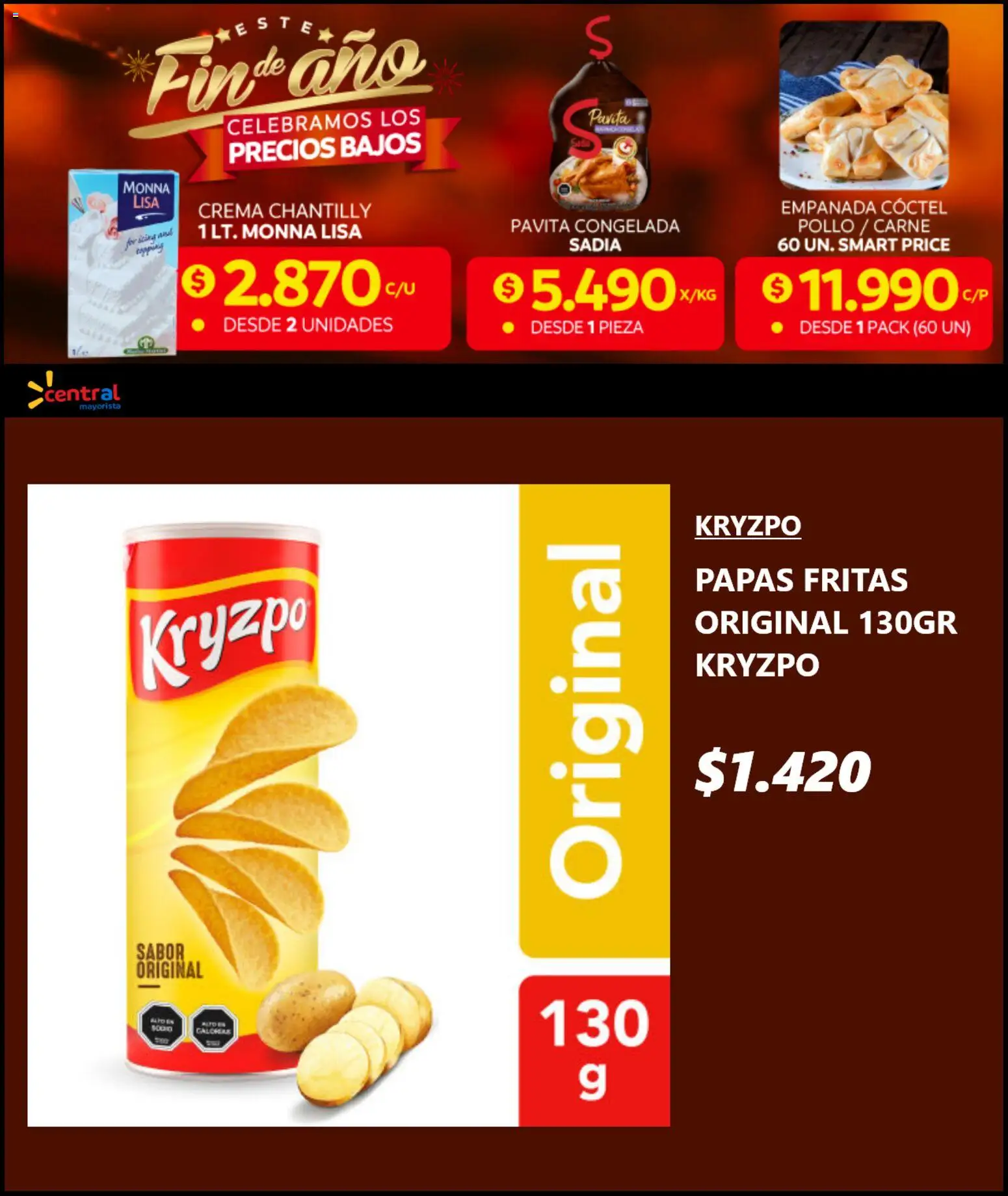 Central Mayorista ofertas  │ válido desde el 10.11.2025 | Página: 6 | Productos: Pollo, Papas fritas, Crema