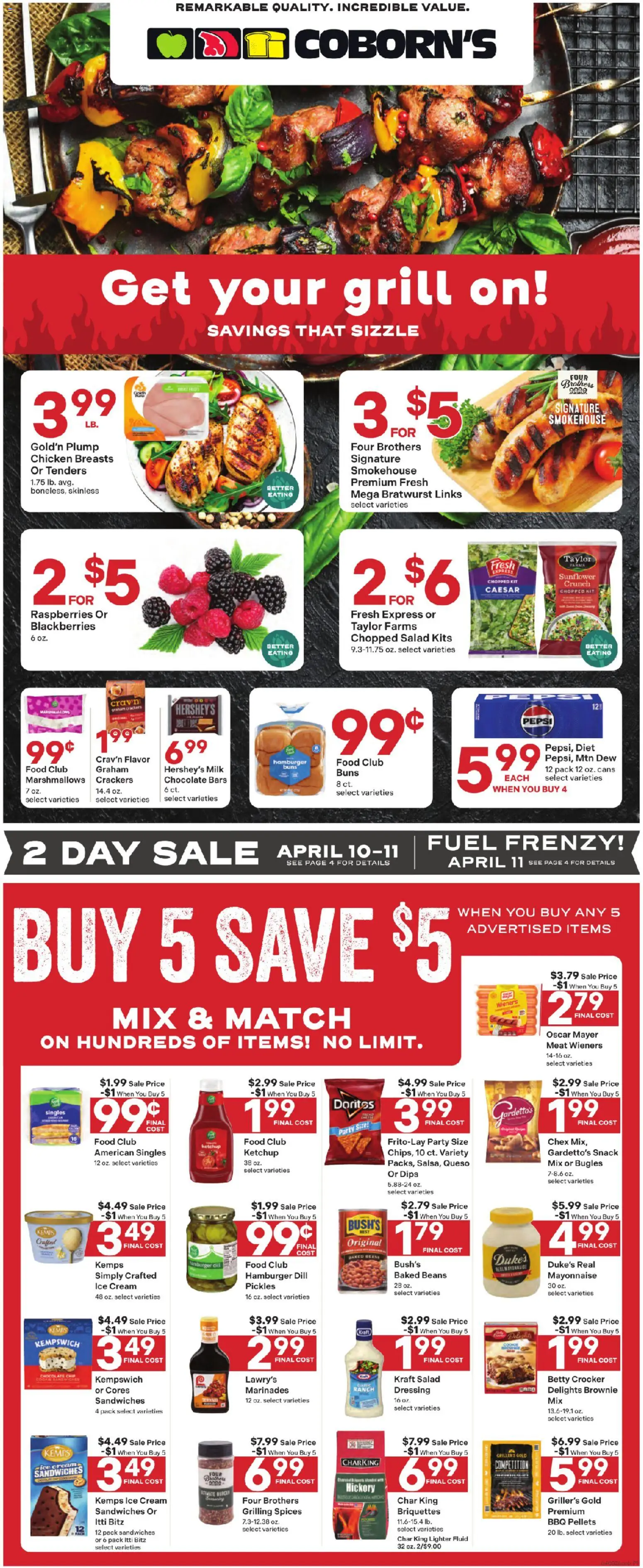 Coborn's Weekly Ad - valid from 08.04.2026 | Page: 1 | Products: Chocolate, Mayonnaise, Chocolate Chip, Dill