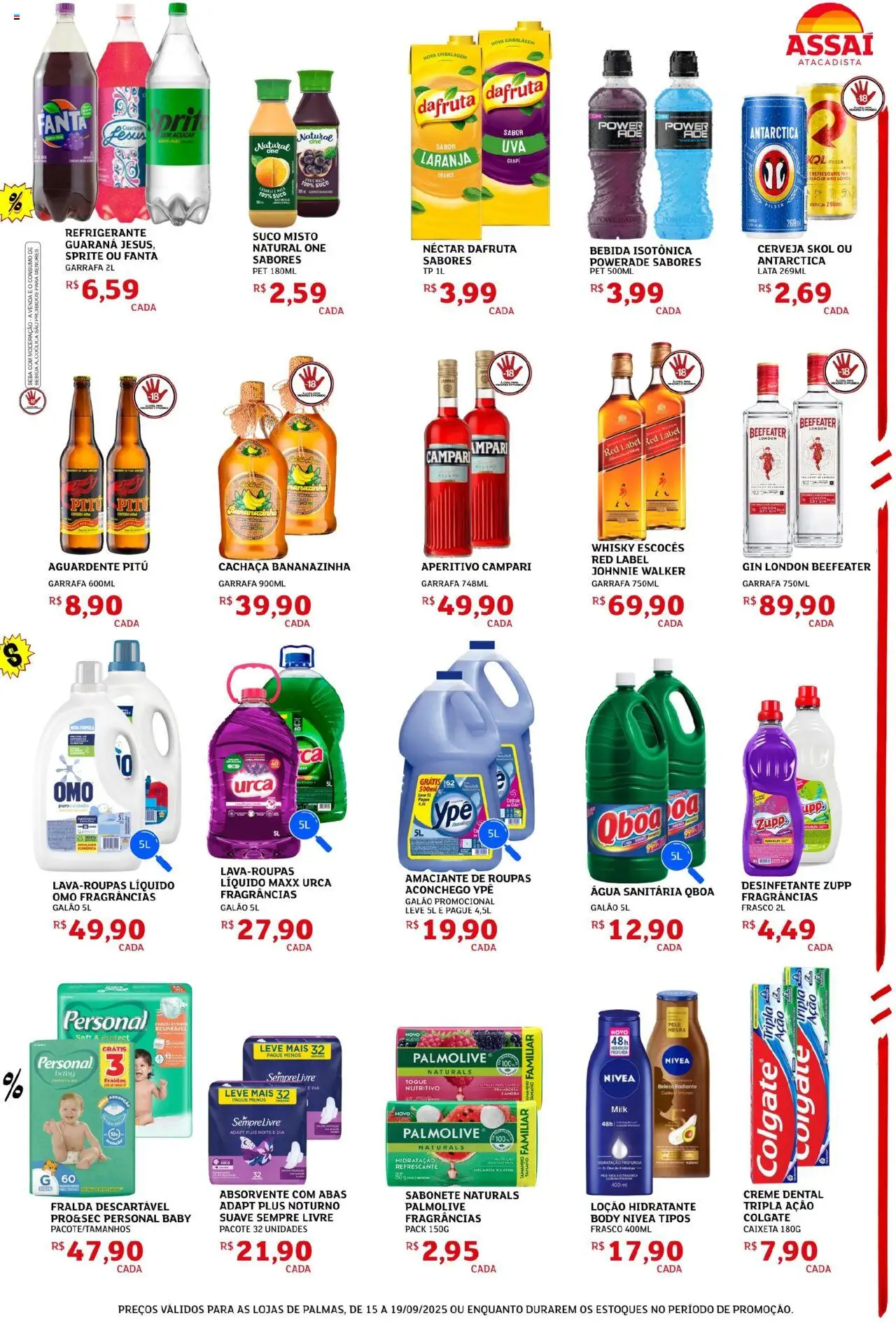 Assaí Atacadista Folheto - válido de 15.09.2025 | Página: 3 | Produtos: Suco, Bebida, Amaciante, Água sanitária