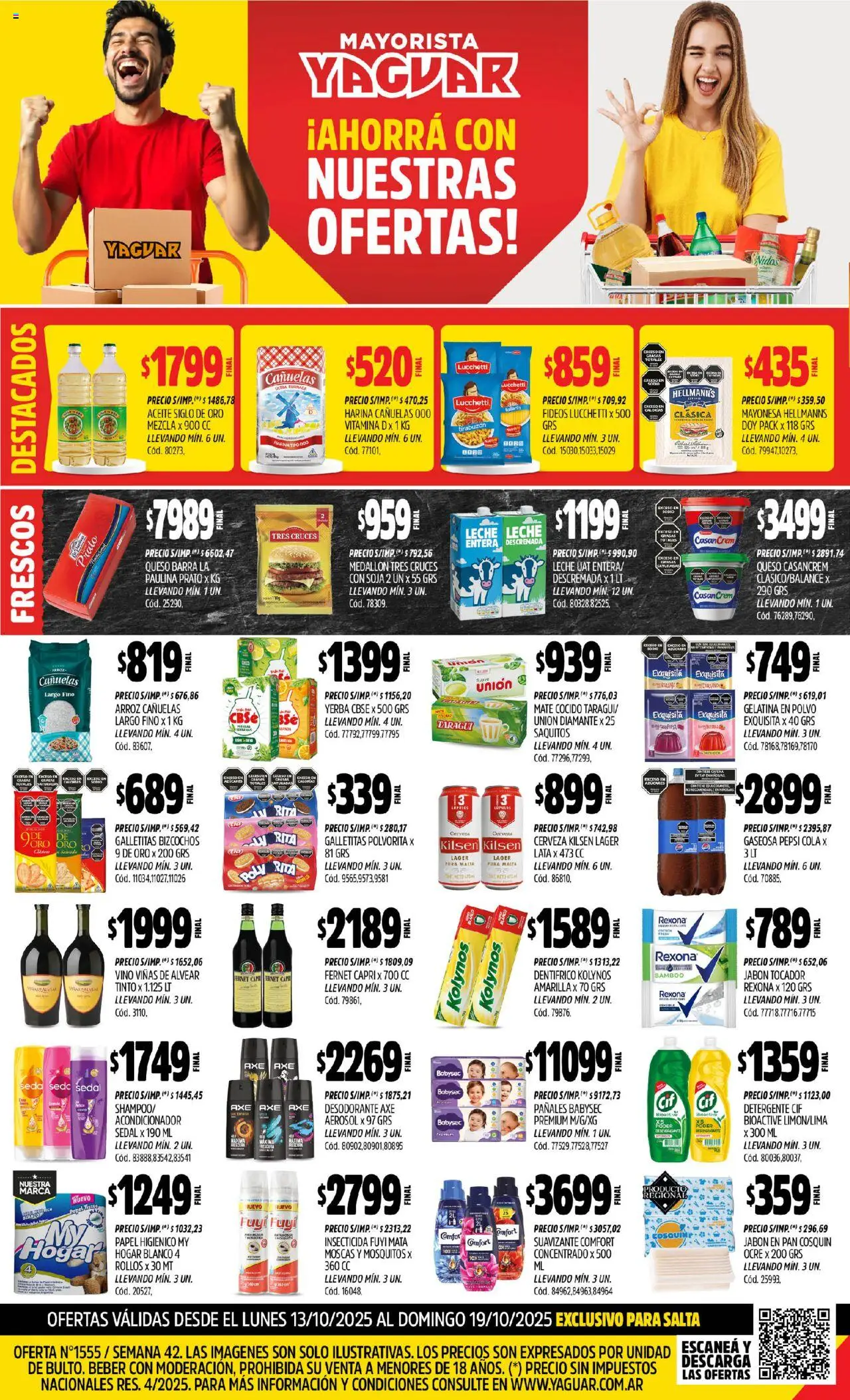 Yaguar - Salta │ válido desde el 13.10.2025 | Página: 1 | Productos: Mate, Polvo, Arroz, Suavizante