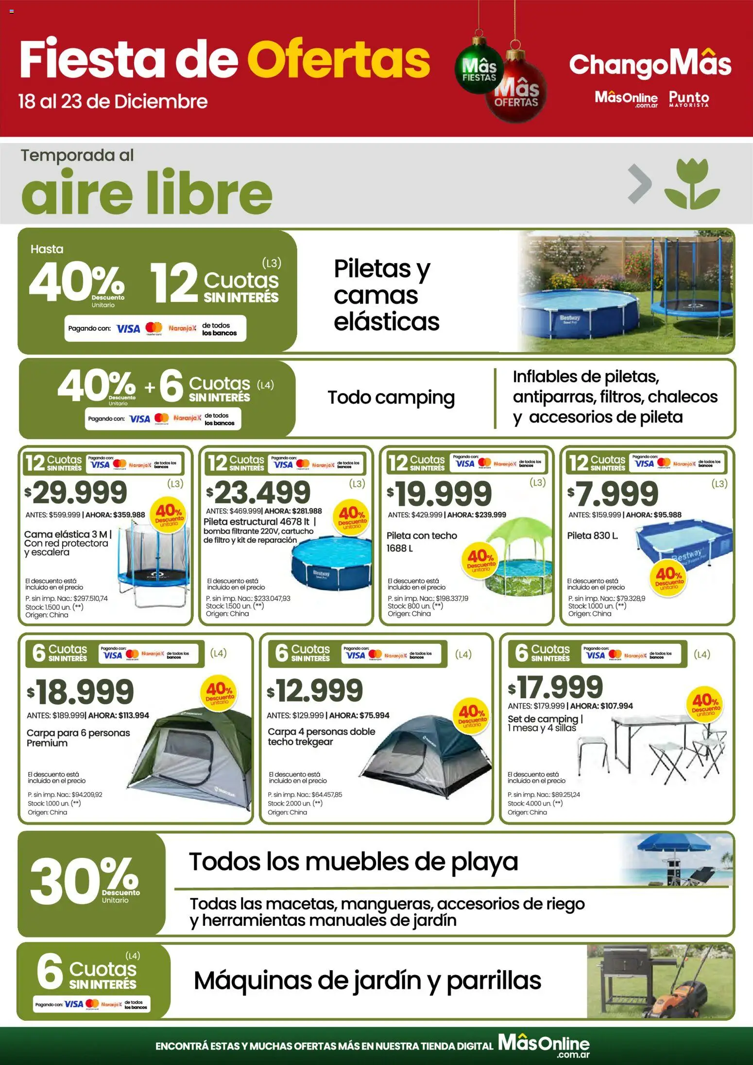 Changomas ofertas │ válido desde el 18.12.2025 | Página: 13 | Productos: Cama elástica, Escalera, Cama, Mesa