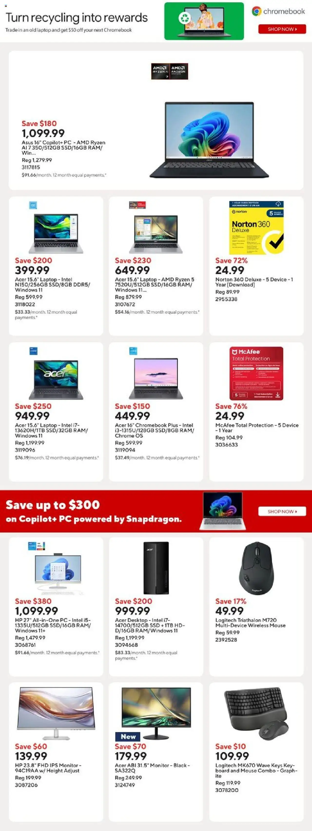 Staples flyer valid from 08.08.2025 | Page: 6 | Products: Monitor, PC, Mouse