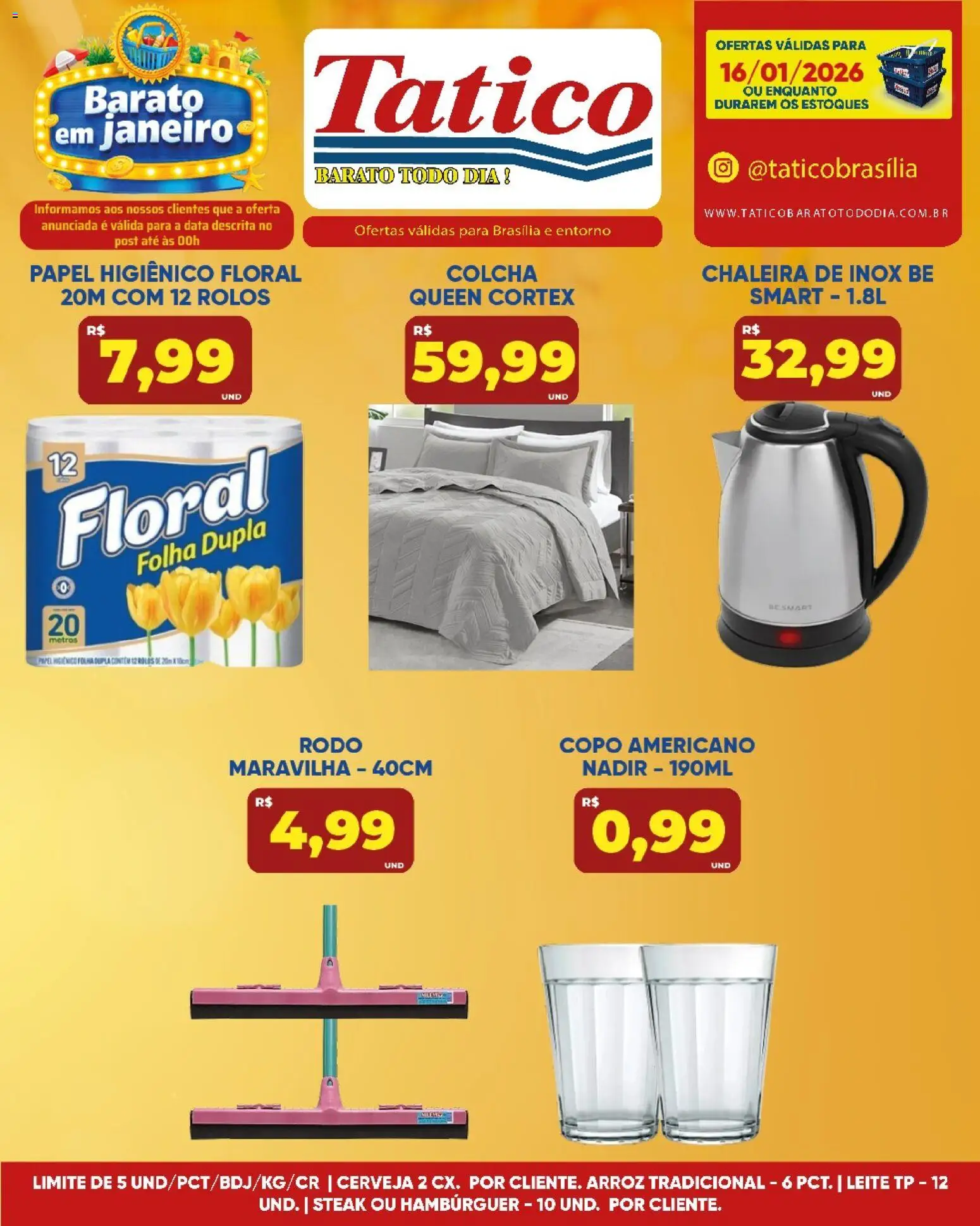 Tatico Folheto - válido de 16.01.2026 | Página: 15 | Produtos: Chaleira, Colcha, Arroz, Hambúrguer