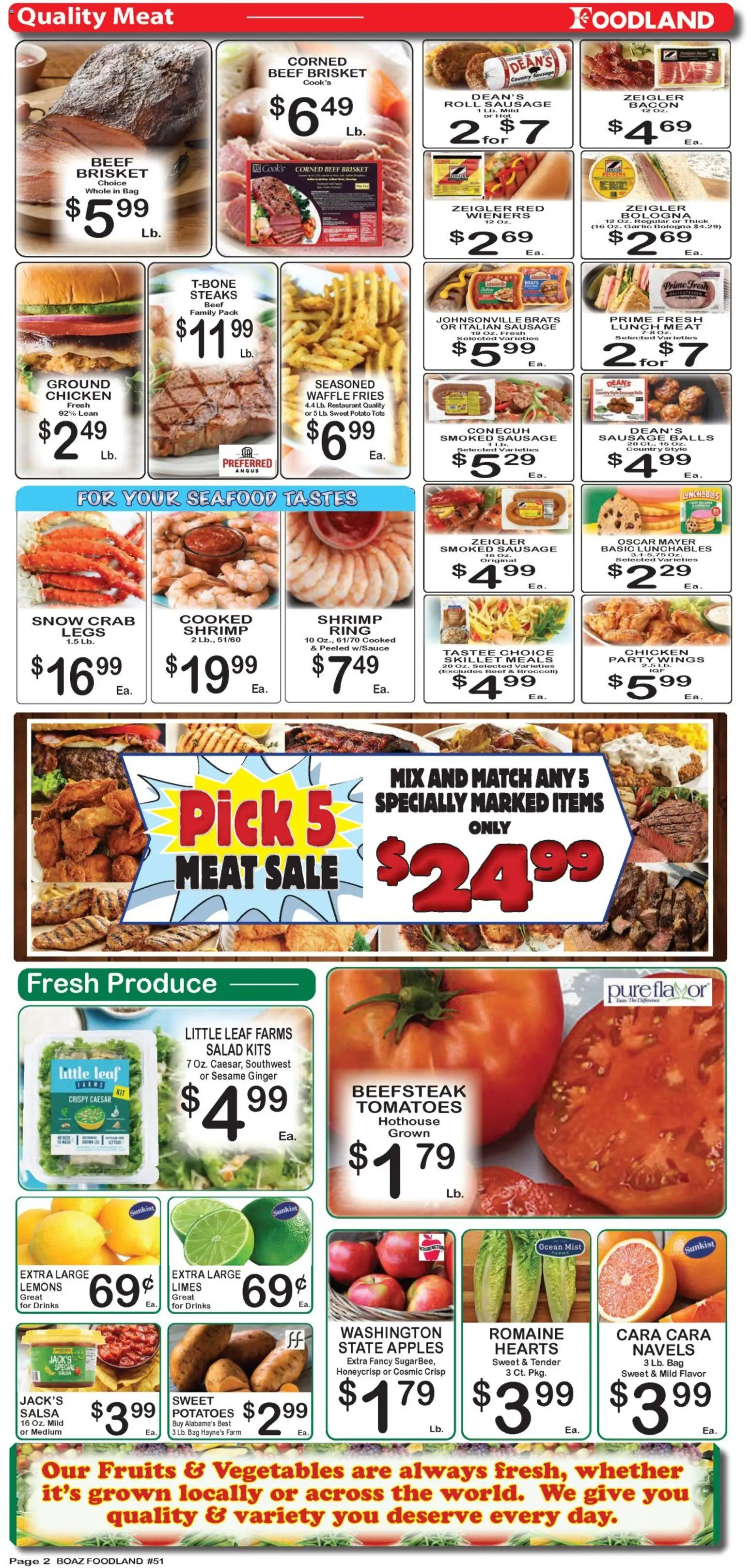 Foodland Weekly Ad - valid from 10.03.2026 | Page: 2 | Products: Ring, Skillet, Tomatoes, Sausage