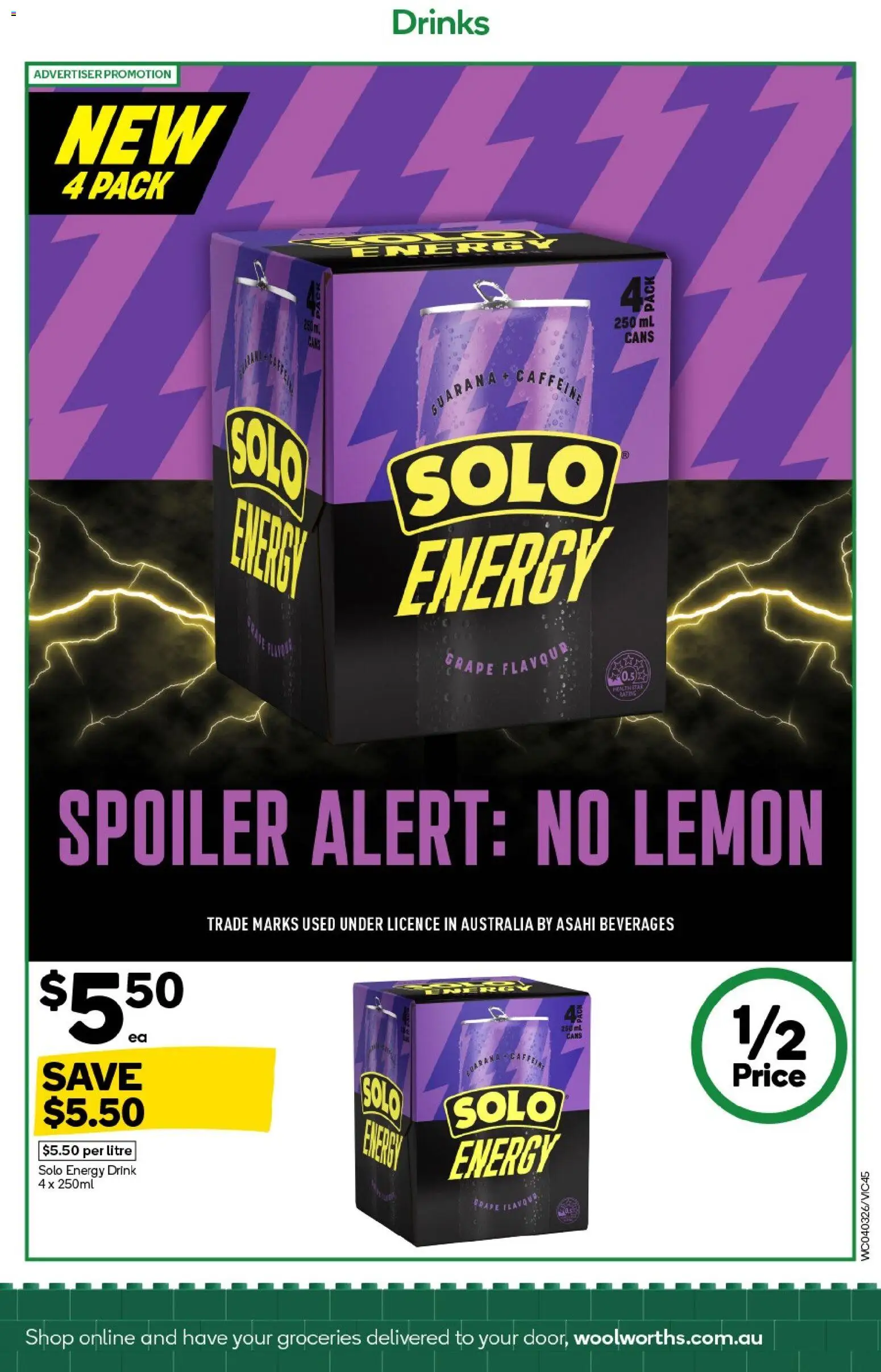 Woolworths catalogue - valid from 04.03.2026 | Page: 45 | Products: Energy drink, Lemon