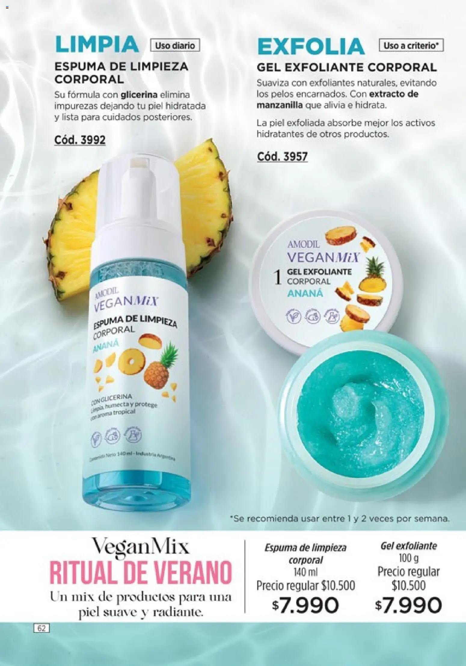 Catálogo Amodil Campaña 1/2026 │ válido desde el 01.01.2026 | Página: 62 | Productos: Exfoliante corporal, Ananá, Espuma