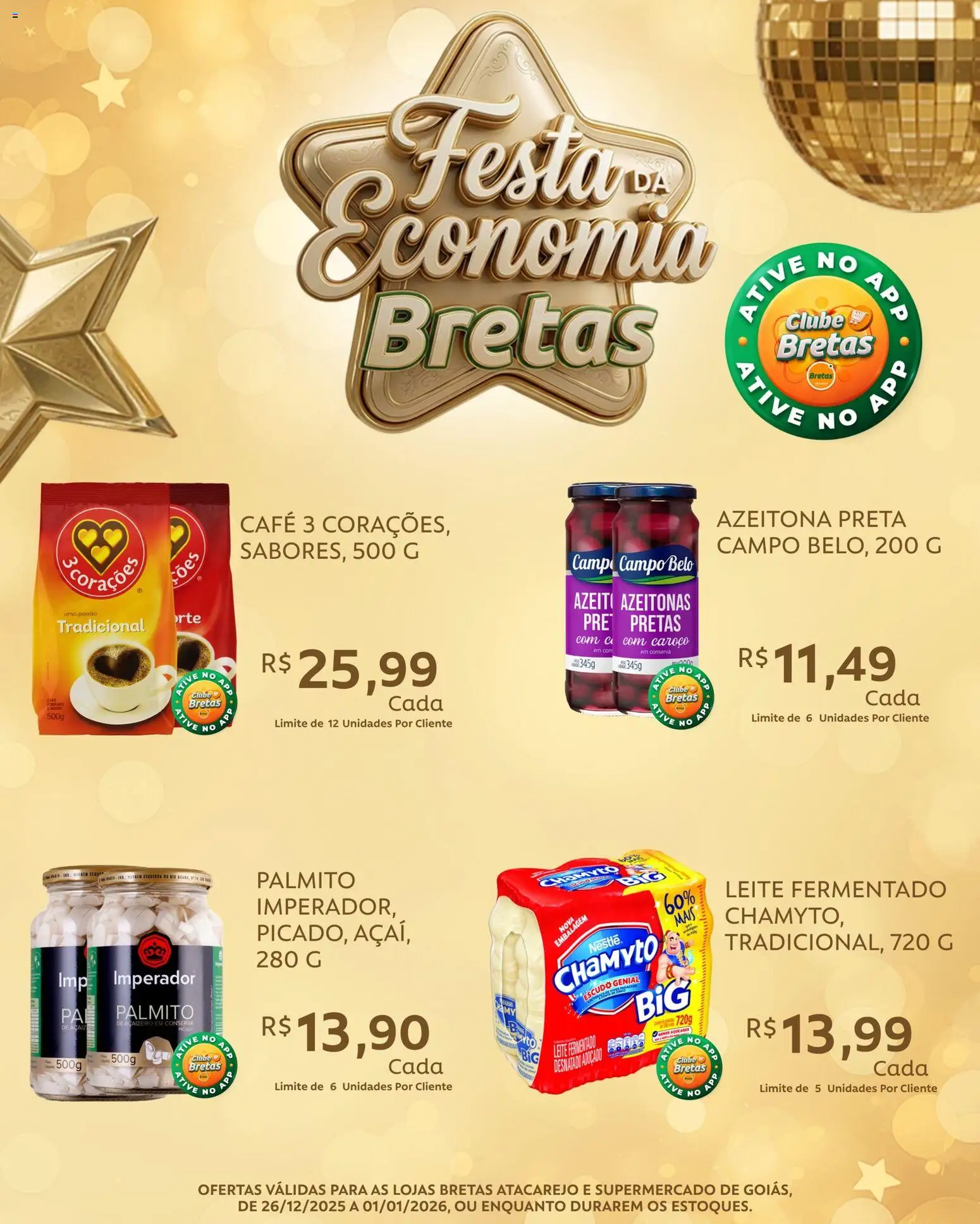Bretas Folheto - válido de 26.12.2025 | Página: 5 | Produtos: Azeitonas, Palmito, Café, Leite fermentado