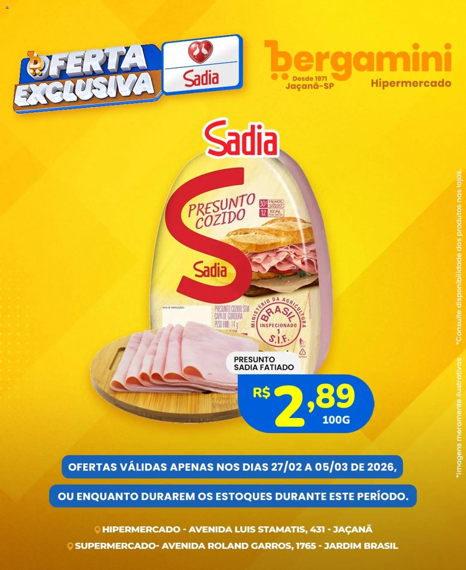 Supermercado Bergamini Folheto - válido de 27.02.2026 | Página: 4 | Produtos: Presunto