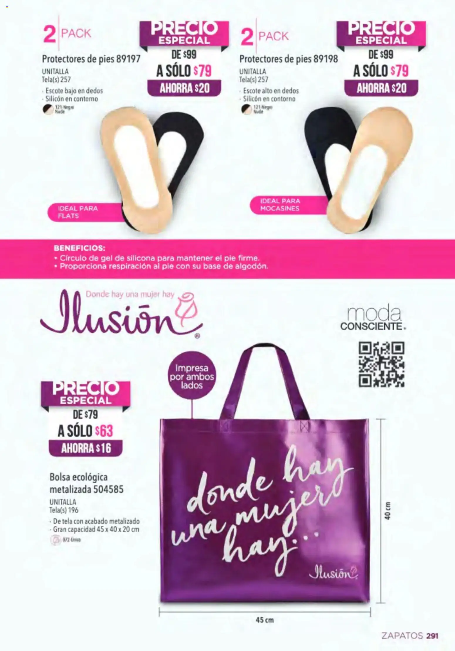 Nuevas ofertas de Ilusión válidas en toda la República Mexicana desde el 01.03.2026. ¡Encuentra las mejores ofertas en Ilusión catálogo Primavera! | Página: 293 | Productos: Mocasines, Bolsa, Zapatos, Contorno