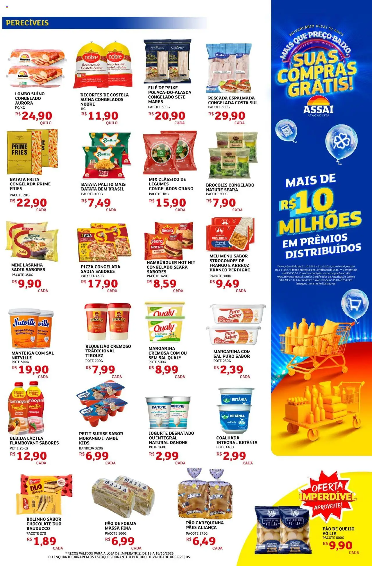 Assaí Atacadista Folheto - válido de 15.10.2025 | Página: 3 | Produtos: Bandeja, Frango, Margarina, Pão de queijo