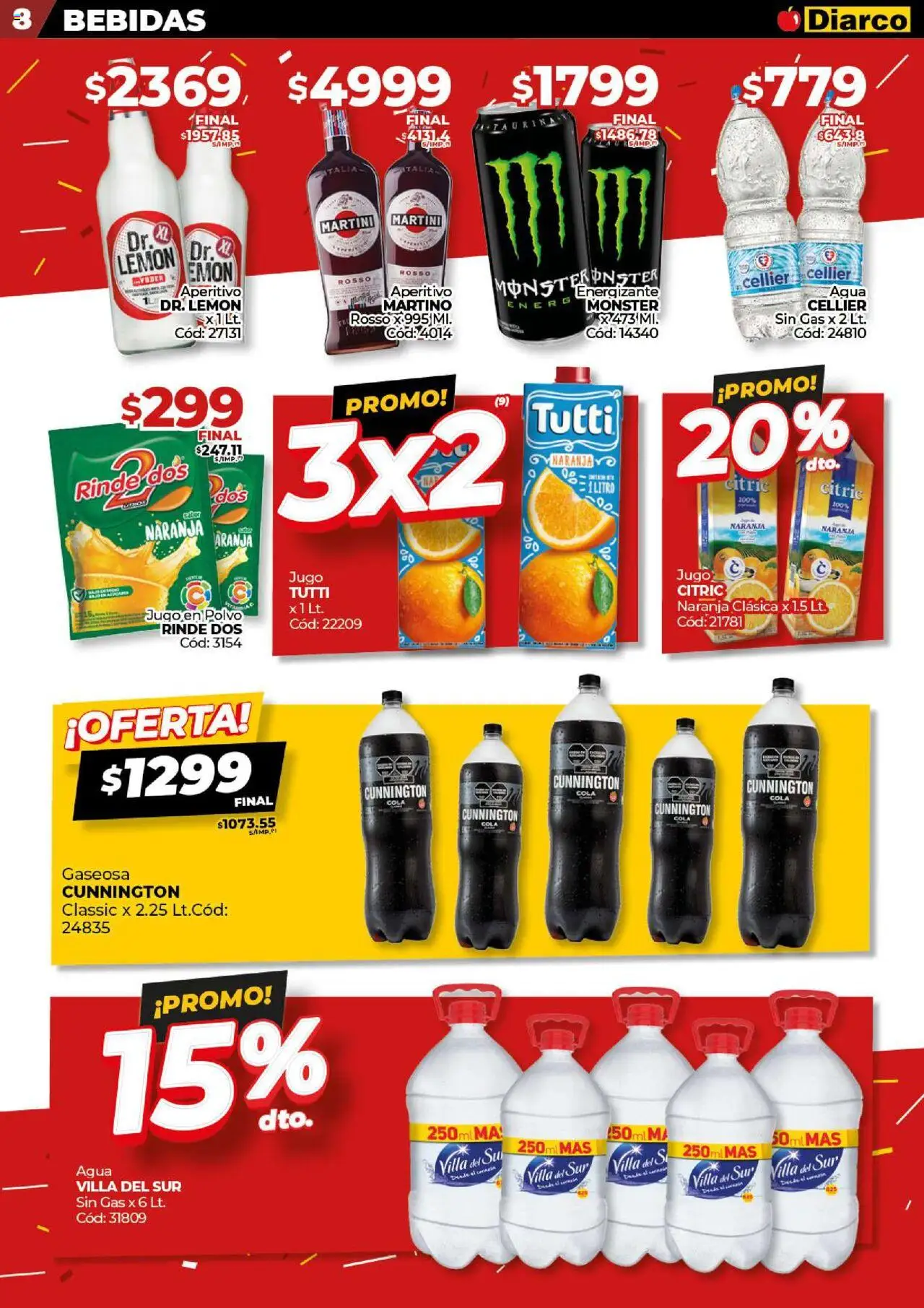 Diarco ofertas │ válido desde el 04.08.2025 | Página: 8 | Productos: Polvo, Gaseosa, Jugo