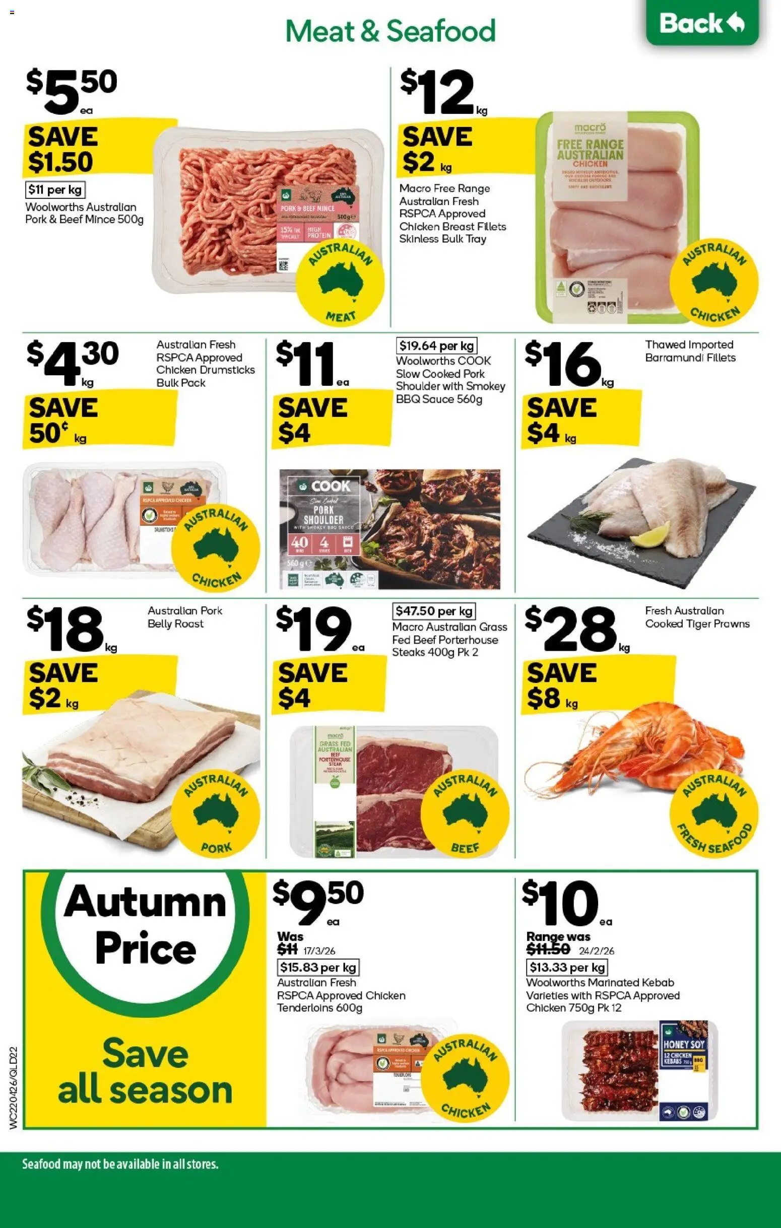 Woolworths catalogue - valid from 22.04.2026 | Page: 22 | Products: Grass, Meat, Sauce, Seafood