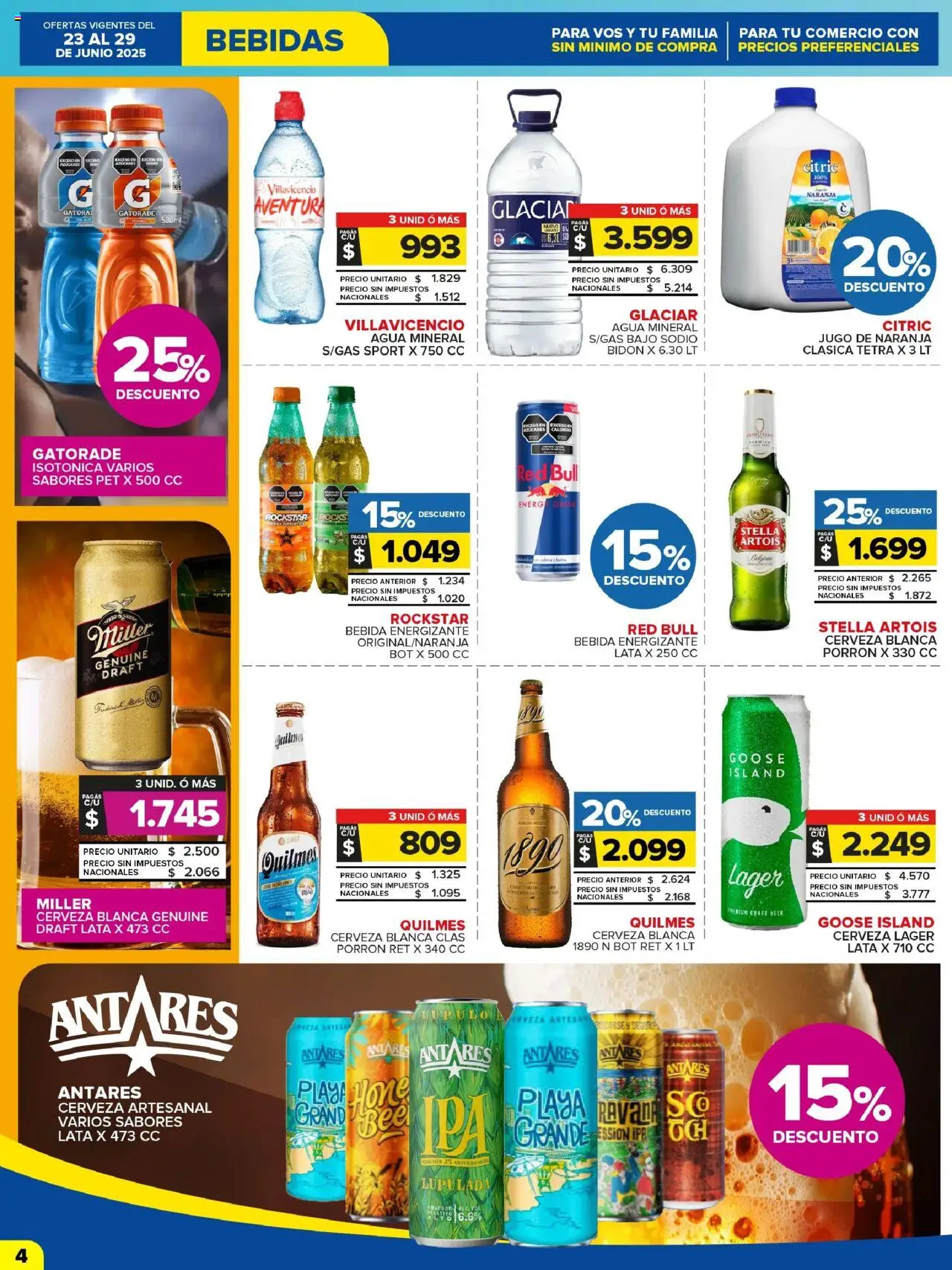 Carrefour Maxi catálogo - Chubut │ válido desde el 23.06.2025 | Página: 4 | Productos: Bidón, Agua, Jugo, Cerveza