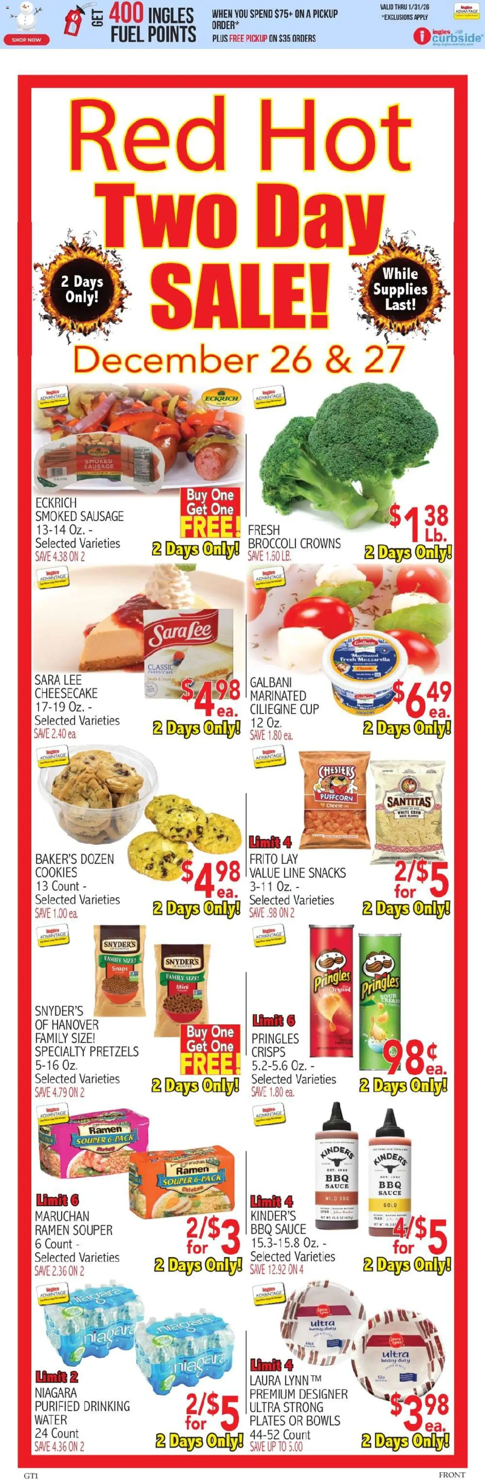 Ingles Weekly Ad - valid from 24.12.2025 | Page: 5 | Products: Broccoli, Cookies, Sauce, Cheesecake