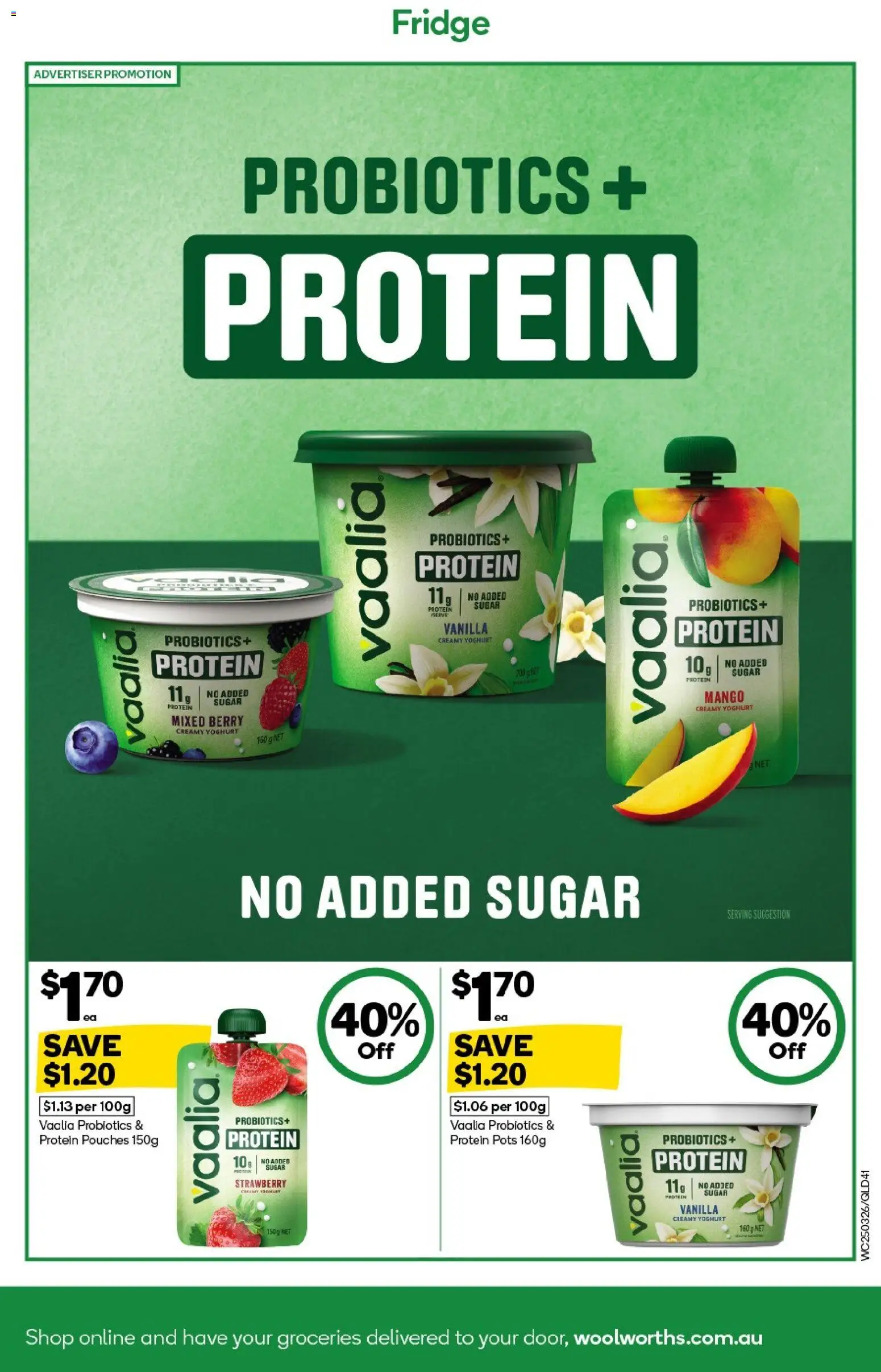 Woolworths catalogue - valid from 25.03.2026 | Page: 41 | Products: Yoghurt, Sugar, Mango, Fridge