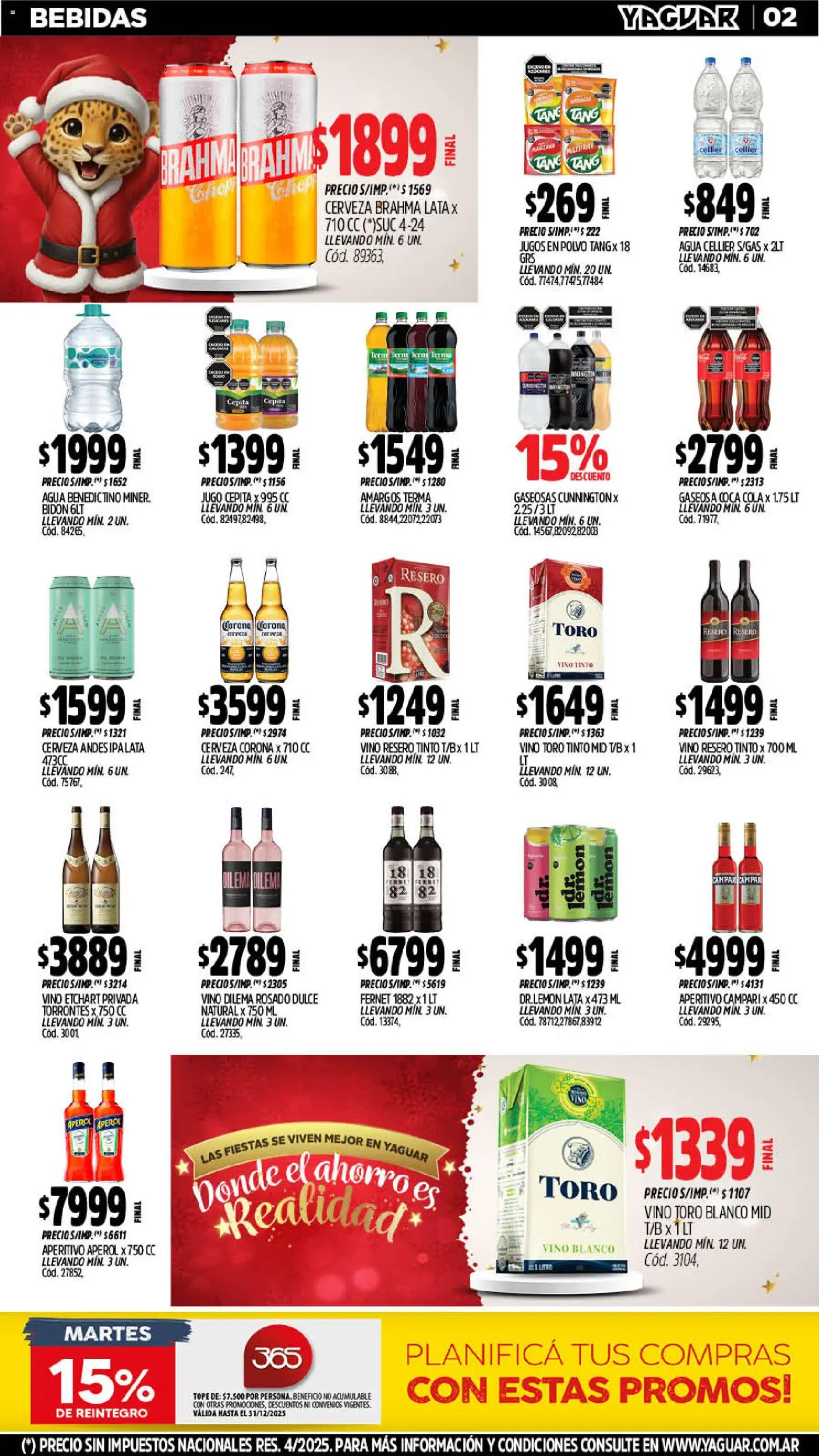 Yaguar catálogo │ válido desde el 29.12.2025 | Página: 2 | Productos: Polvo, Fernet, Gaseosa, Cerveza