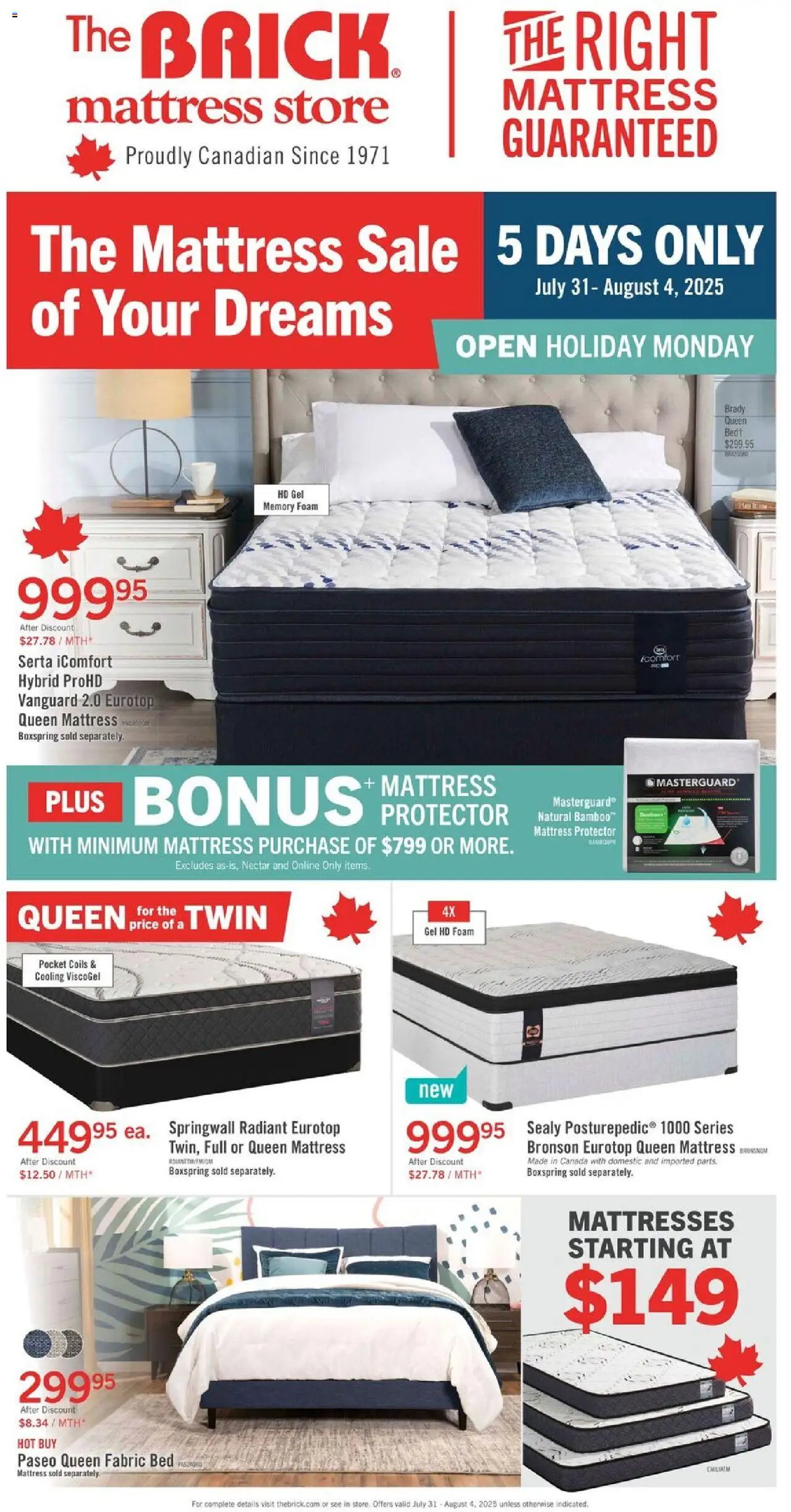 The Brick flyer valid from 31.07.2025 | Page: 1 | Products: Bed, Mattress