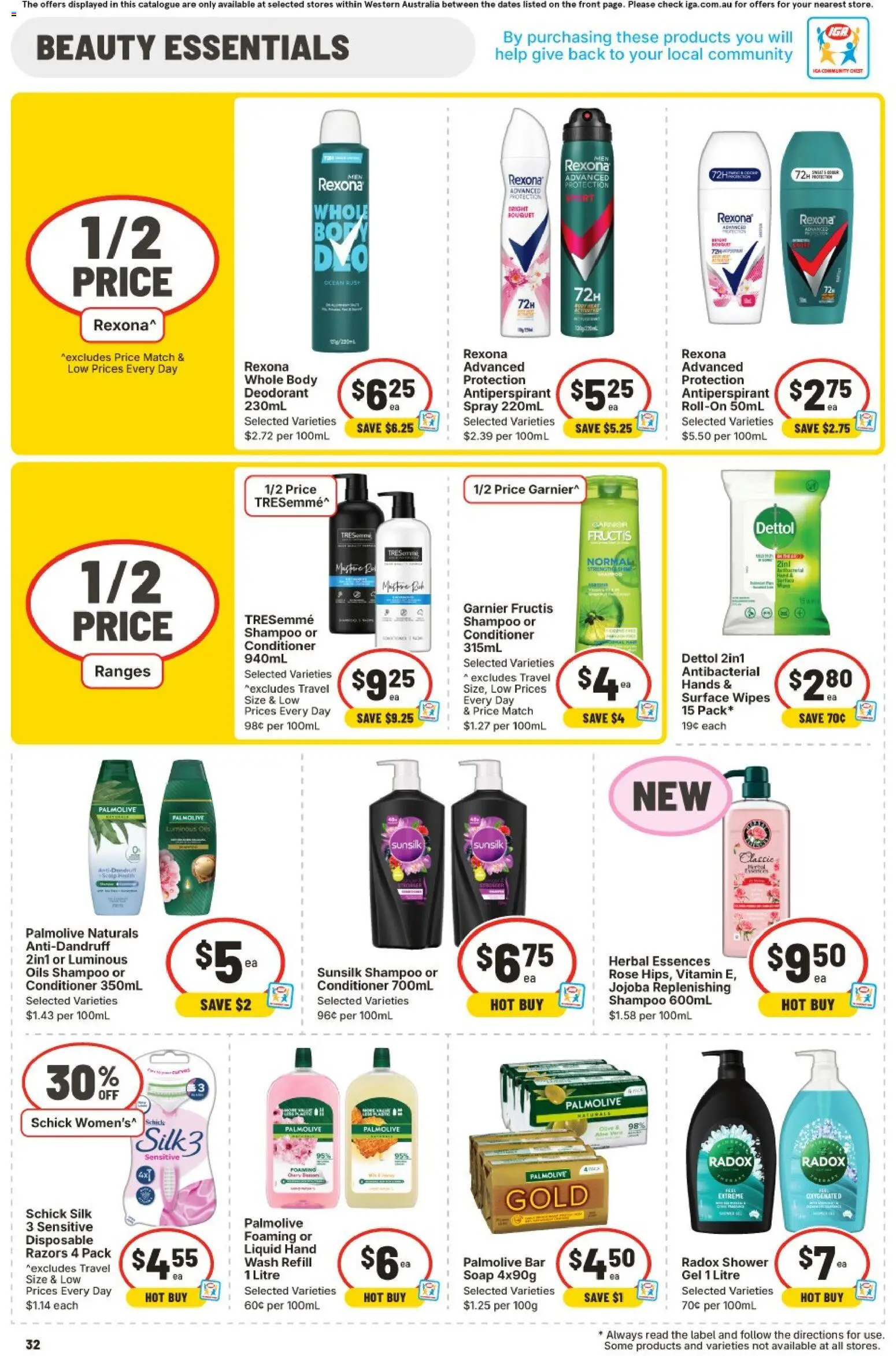 IGA catalogue - valid from 11.03.2026 | Page: 32 | Products: Shower, Shampoo, Antiperspirant, Herbal