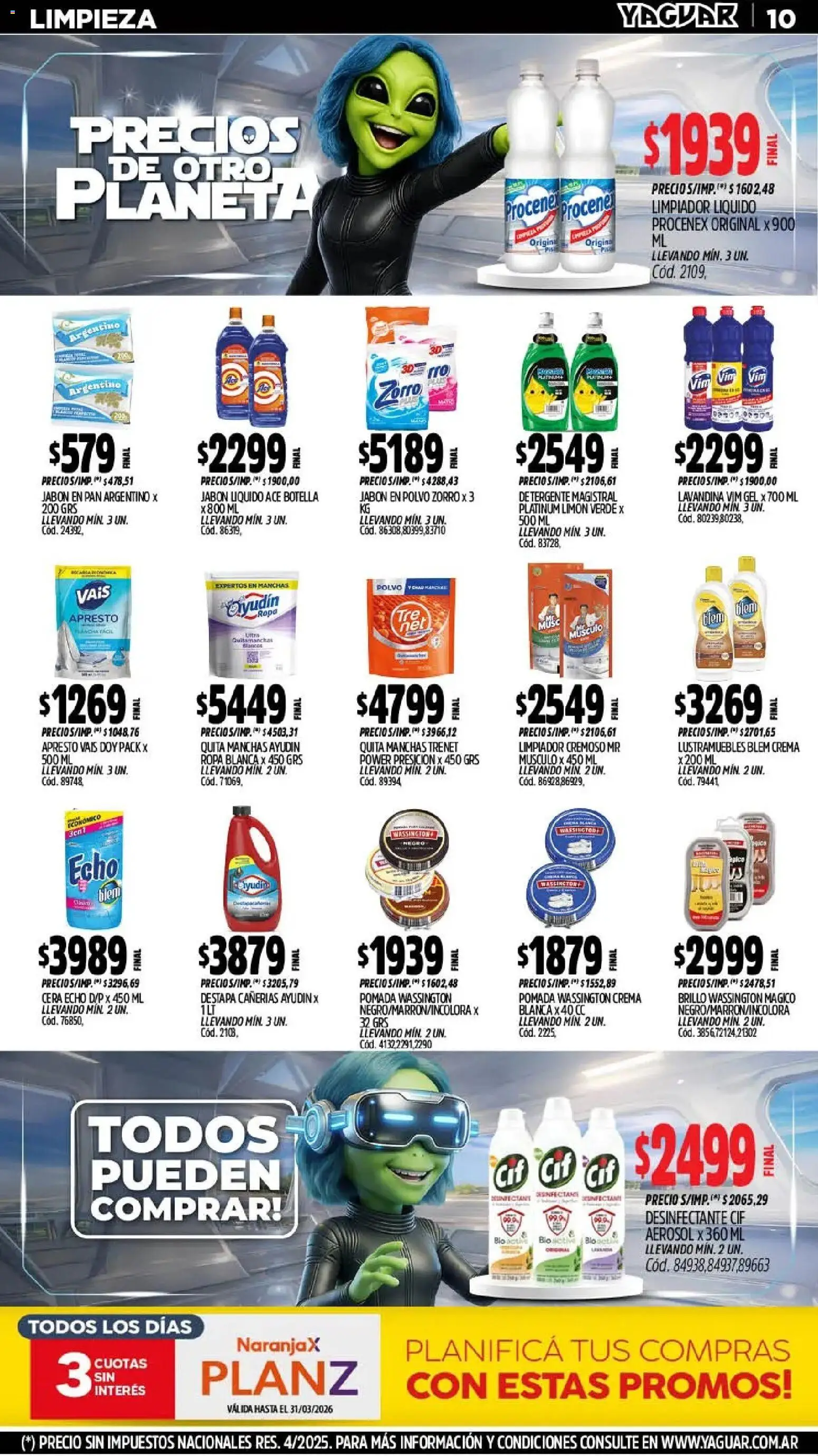 Yaguar - Oferta Semanal Trelew │ válido desde el 02.03.2026 | Página: 11 | Productos: Lustramuebles, Polvo, Jabón en polvo, Quitamanchas