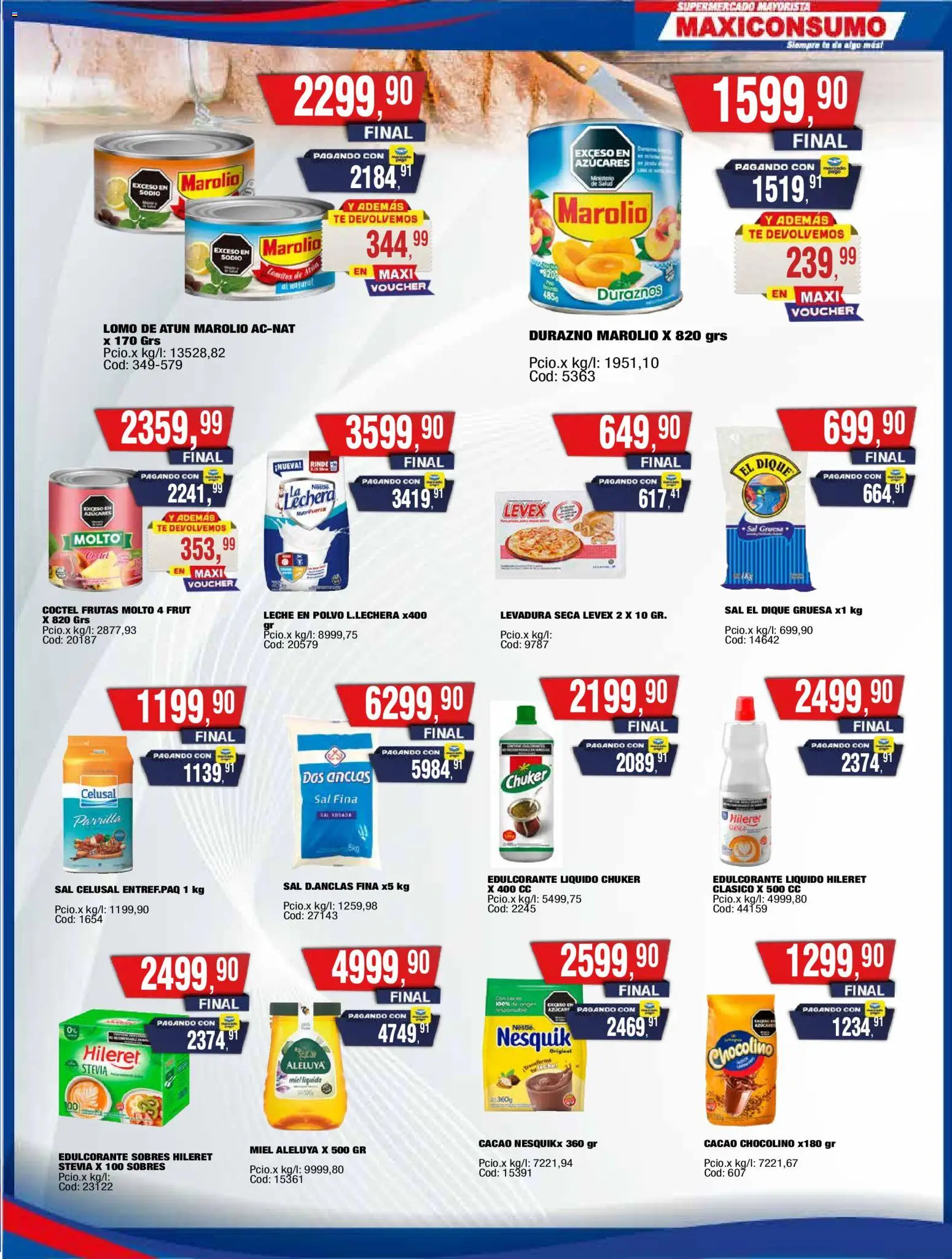 Maxiconsumo ofertas │ válido desde el 24.11.2025 | Página: 5 | Productos: Azucar, Leche en polvo, Edulcorante, Té