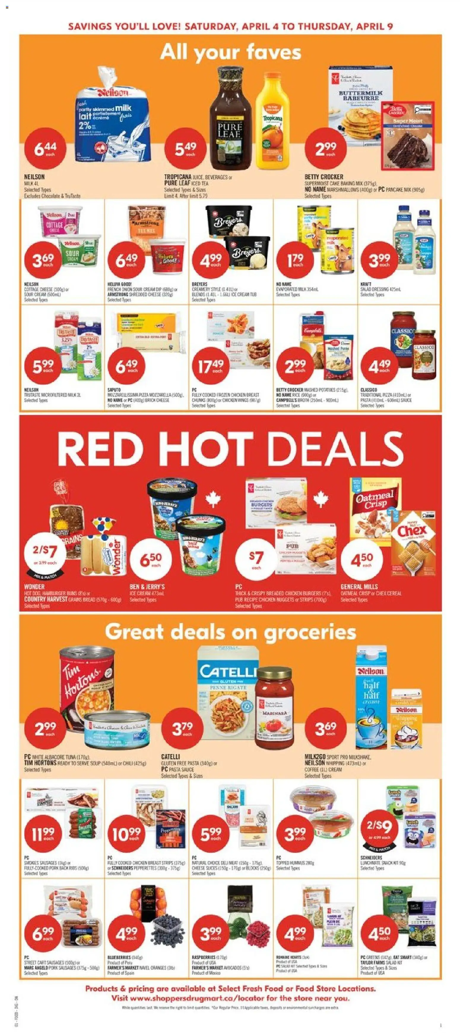 Shoppers flyer valid from 03.04.2026 | Page: 11 | Products: Cottage cheese, Chicken wings, PC, Cheese