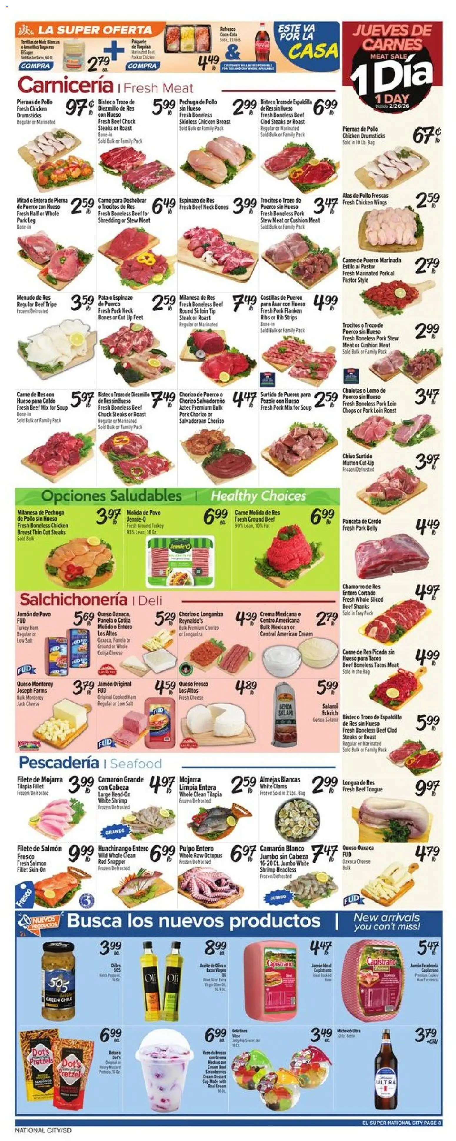 El Super Weekly Ad - valid from 25.02.2026 | Page: 3 | Products: Cheese, Ham, Cream, Bag