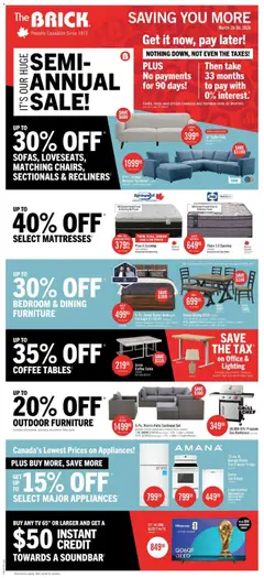 Preview of The Brick weekly flyer / circulaire from shop The Brick valid from 26.03.2026