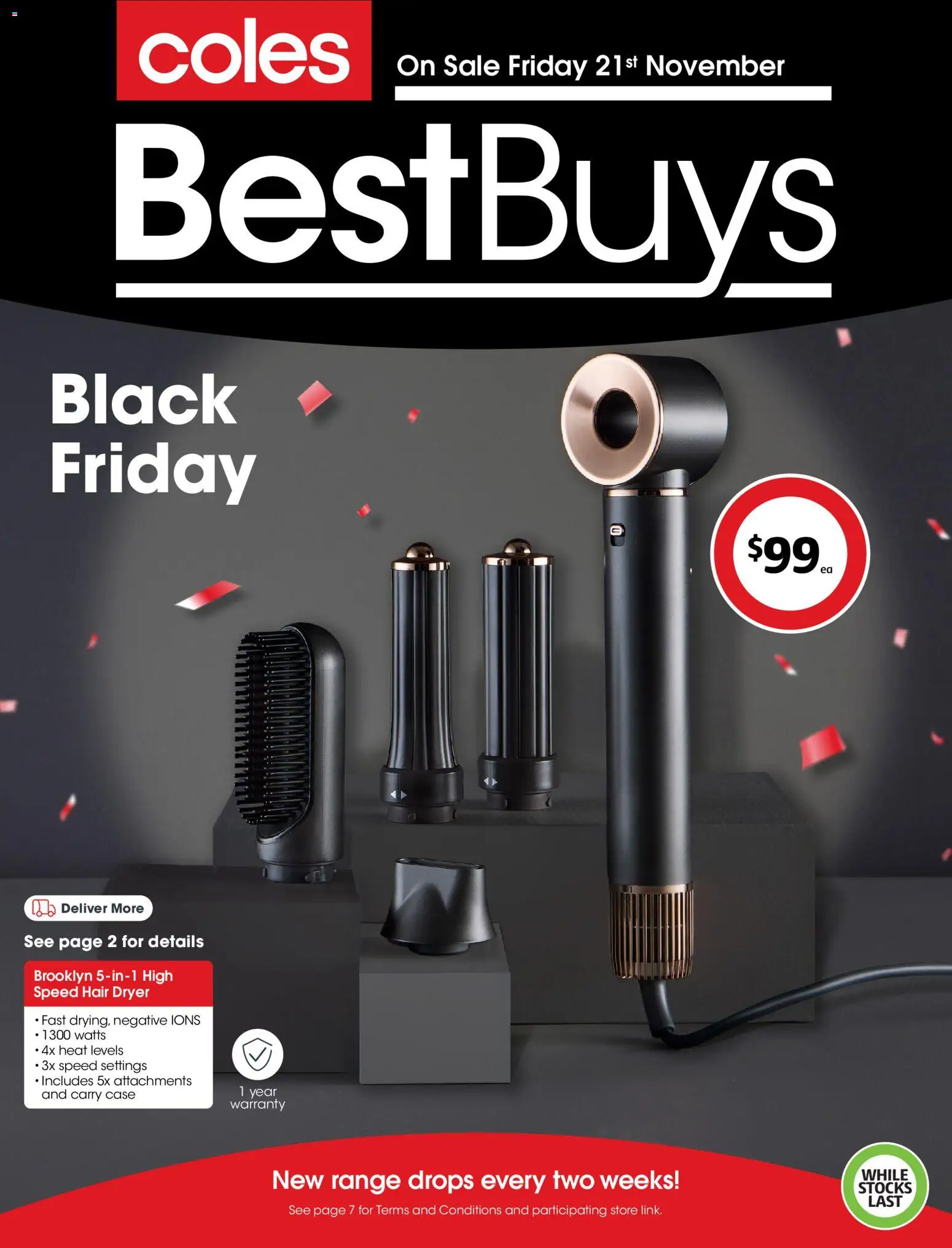 Coles catalogue - valid from 21.11.2025 | Page: 1 | Products: Case, Dryer, Hair dryer