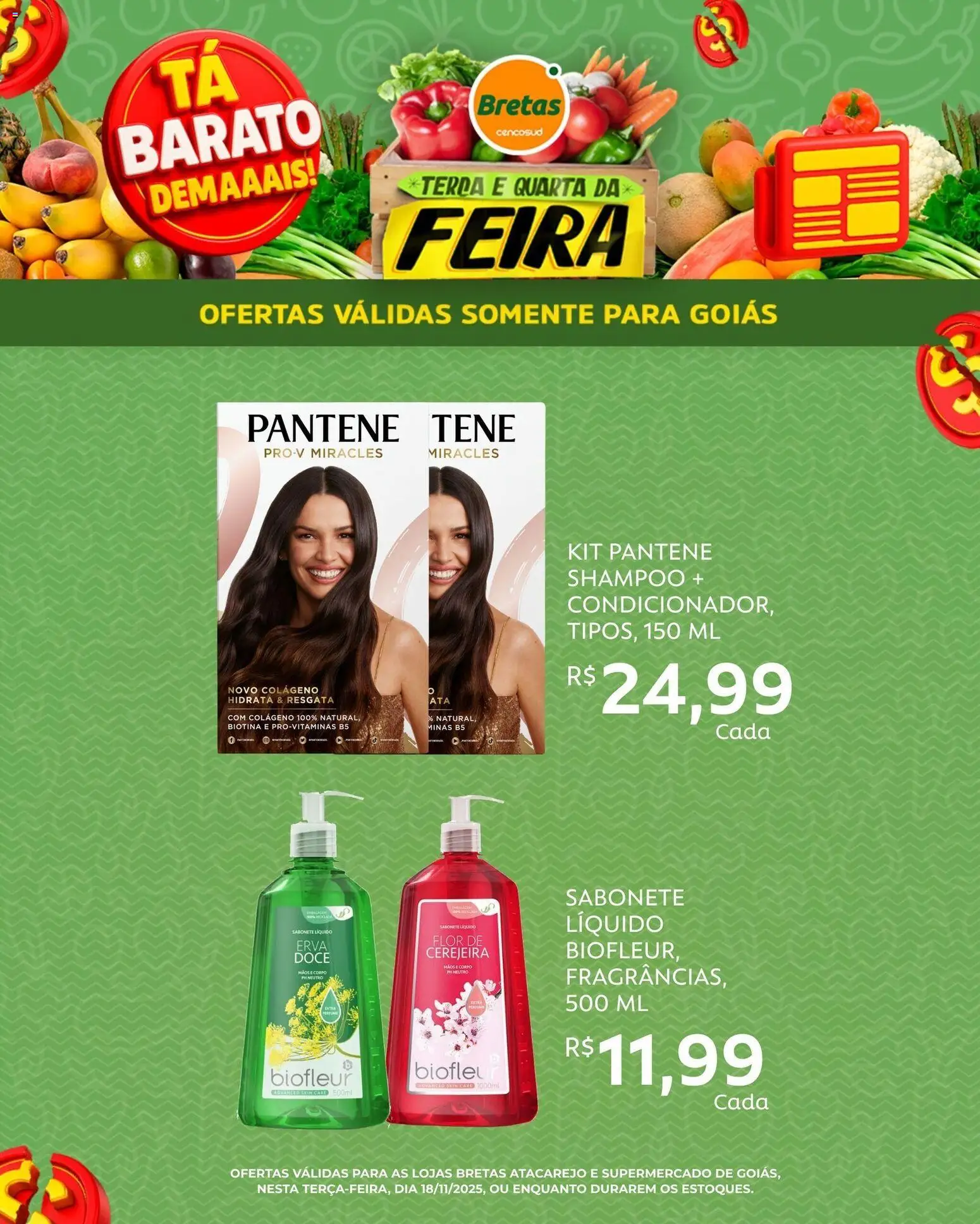 Bretas Folheto - válido de 18.11.2025 | Página: 5 | Produtos: Shampoo, Condicionador, Sabonete, Sabonete líquido