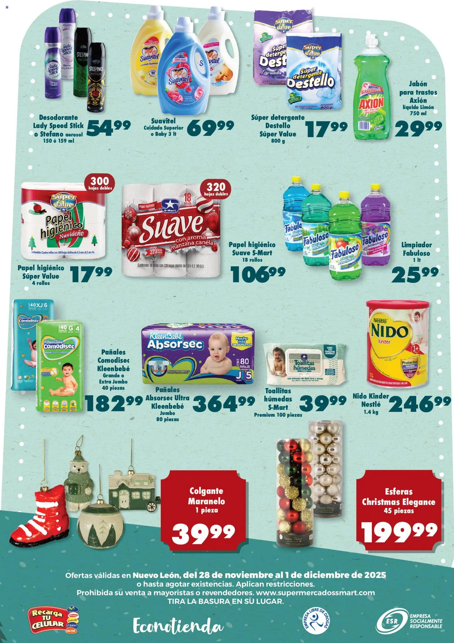 Nuevas ofertas de S-Mart válidas en toda la República Mexicana desde el 05.12.2025. ¡Encuentra las mejores ofertas en S-Mart folleto Monterrey! | Página: 6 | Productos: Desodorante, Detergente, Limón, Jabón