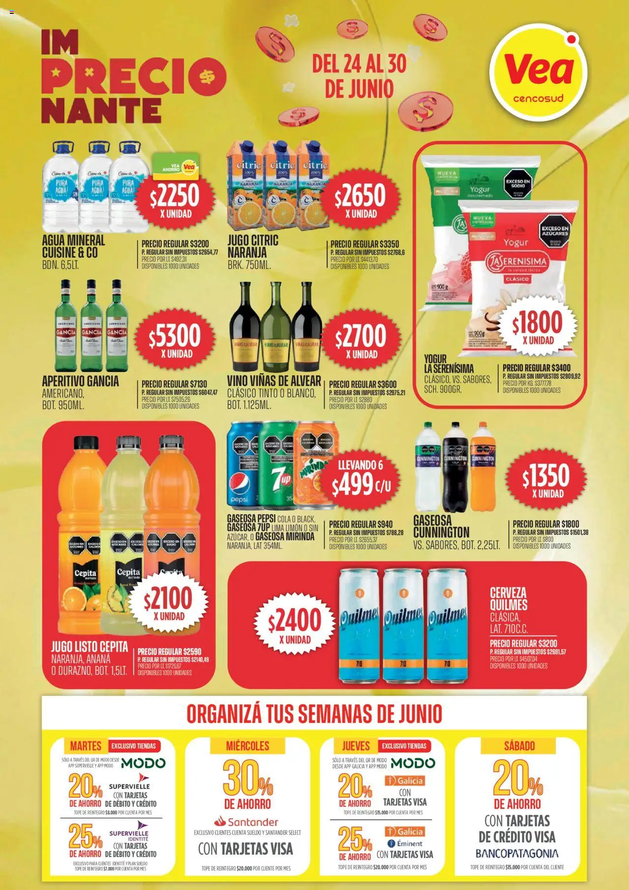 Vea - Ofertas im-precio-nante Tucumán, Salta, Jujuy, Santiago del Estero, Catamarca y La Rioja │ válido desde el 24.06.2025 | Página: 3 | Productos: Gaseosa, Ananá, Agua, Yogur