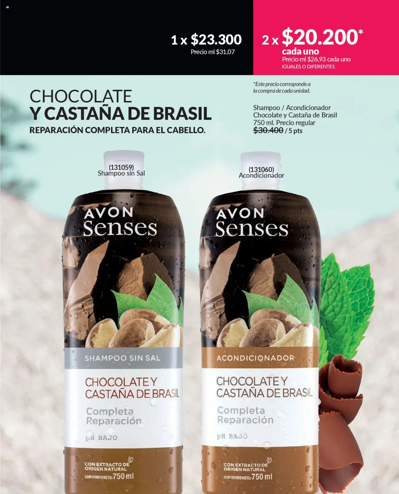 Avon revista - valida desde el 12.09.2025 | Página: 152 | Productos: Sal, Shampoo, Acondicionador, Chocolate