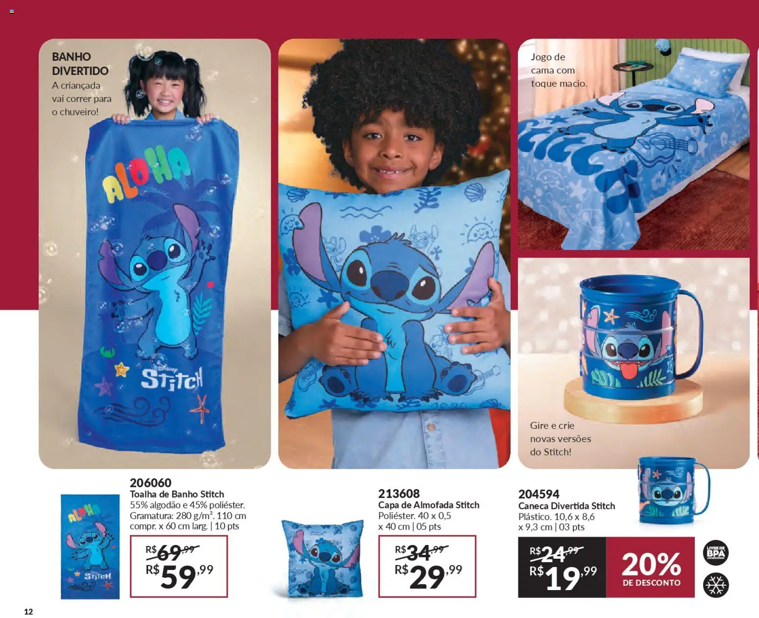 Avon Folheto - válido de 21.11.2025 | Página: 12 | Produtos: Cama, Caneca, Toalha de banho, Chuveiro