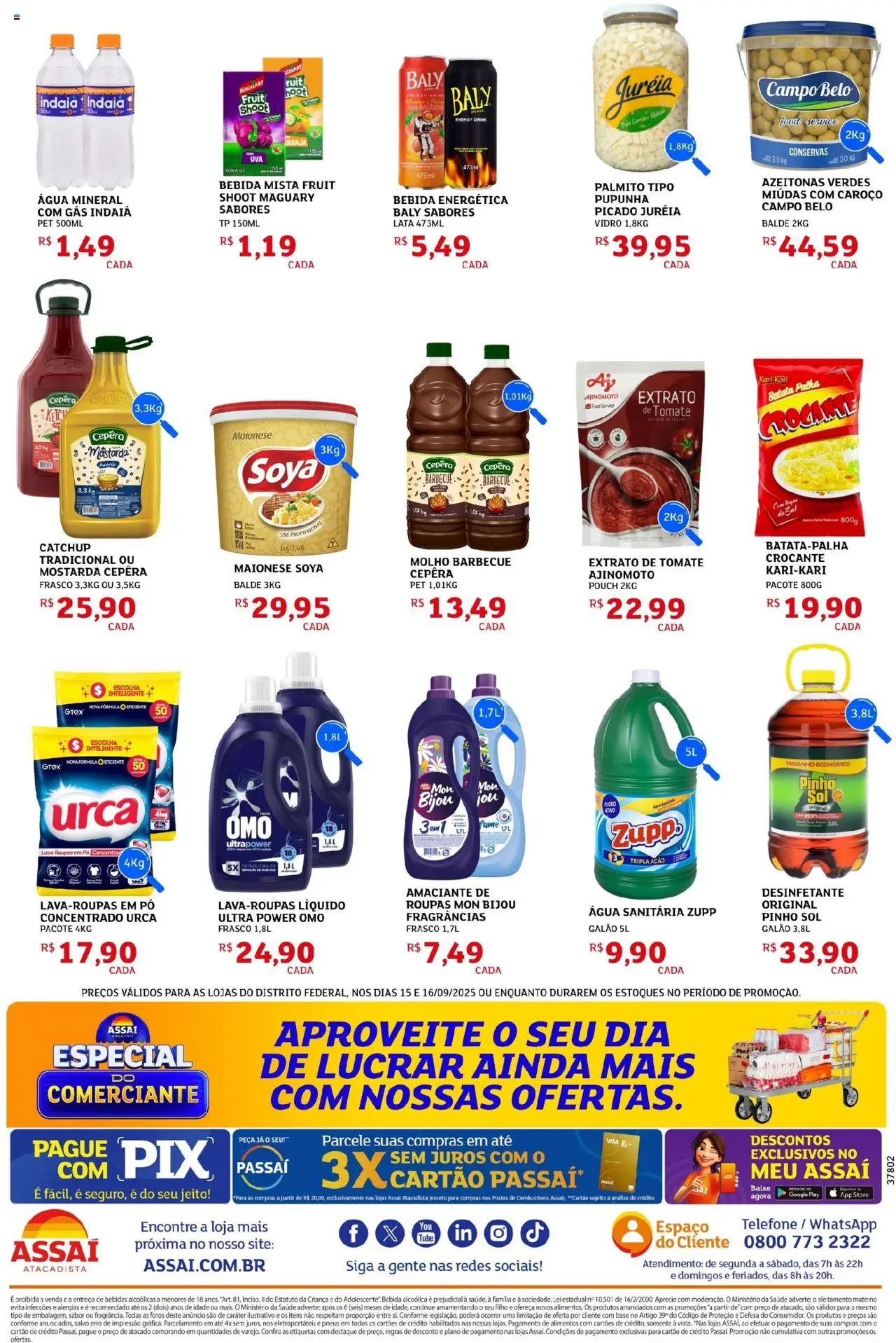 Assaí Atacadista Folheto - válido de 15.09.2025 | Página: 2 | Produtos: Azeitonas, Base, Água mineral, Desinfetante