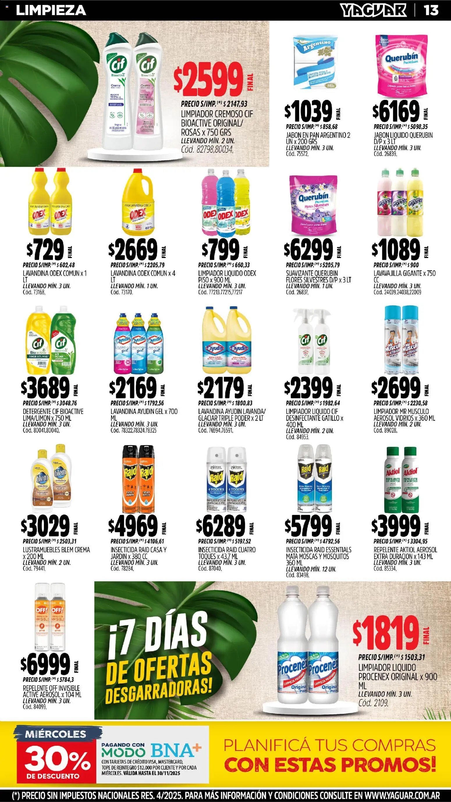 Yaguar - Chaco │ válido desde el 10.11.2025 | Página: 14 | Productos: Desinfectante, Detergente, Ropa, Suavizante