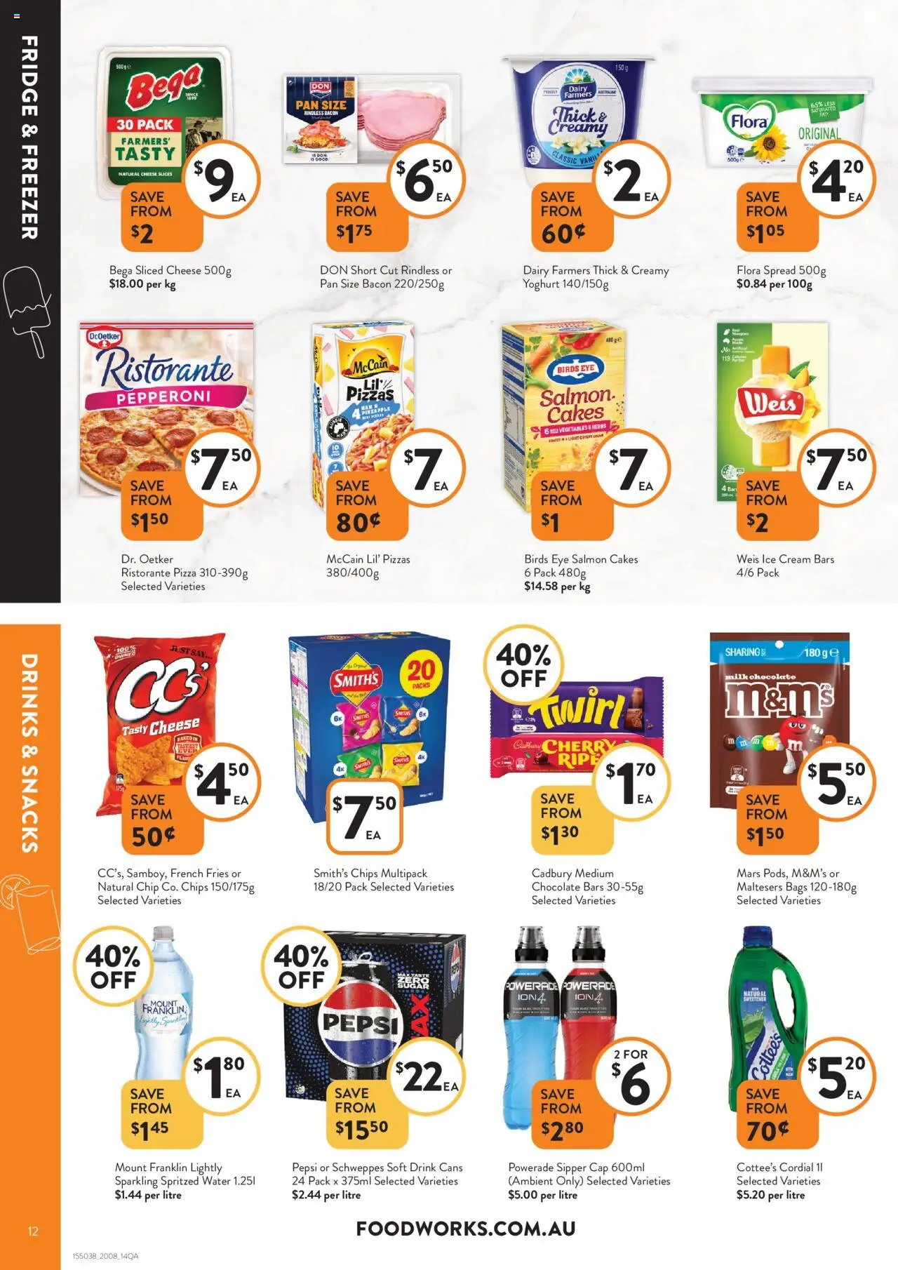 Foodworks catalogue - valid from 20.08.2025 | Page: 12 | Products: Milk, Chocolate, Pizza, Cream
