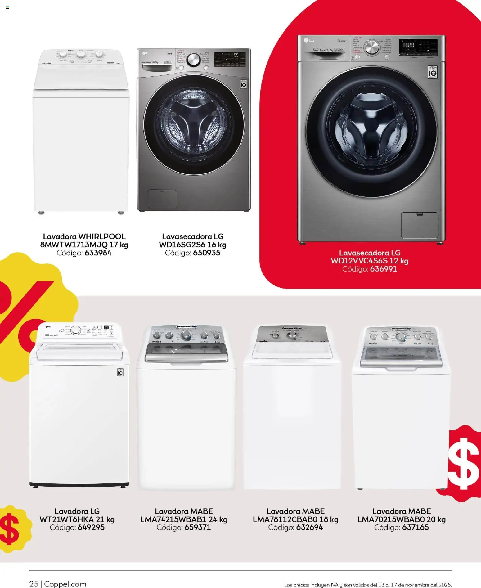 Nuevas ofertas de Coppel válidas en toda la República Mexicana desde el 13.11.2025. ¡Encuentra las mejores ofertas en Coppel Buen Fin! | Página: 26 | Productos: Lavadora