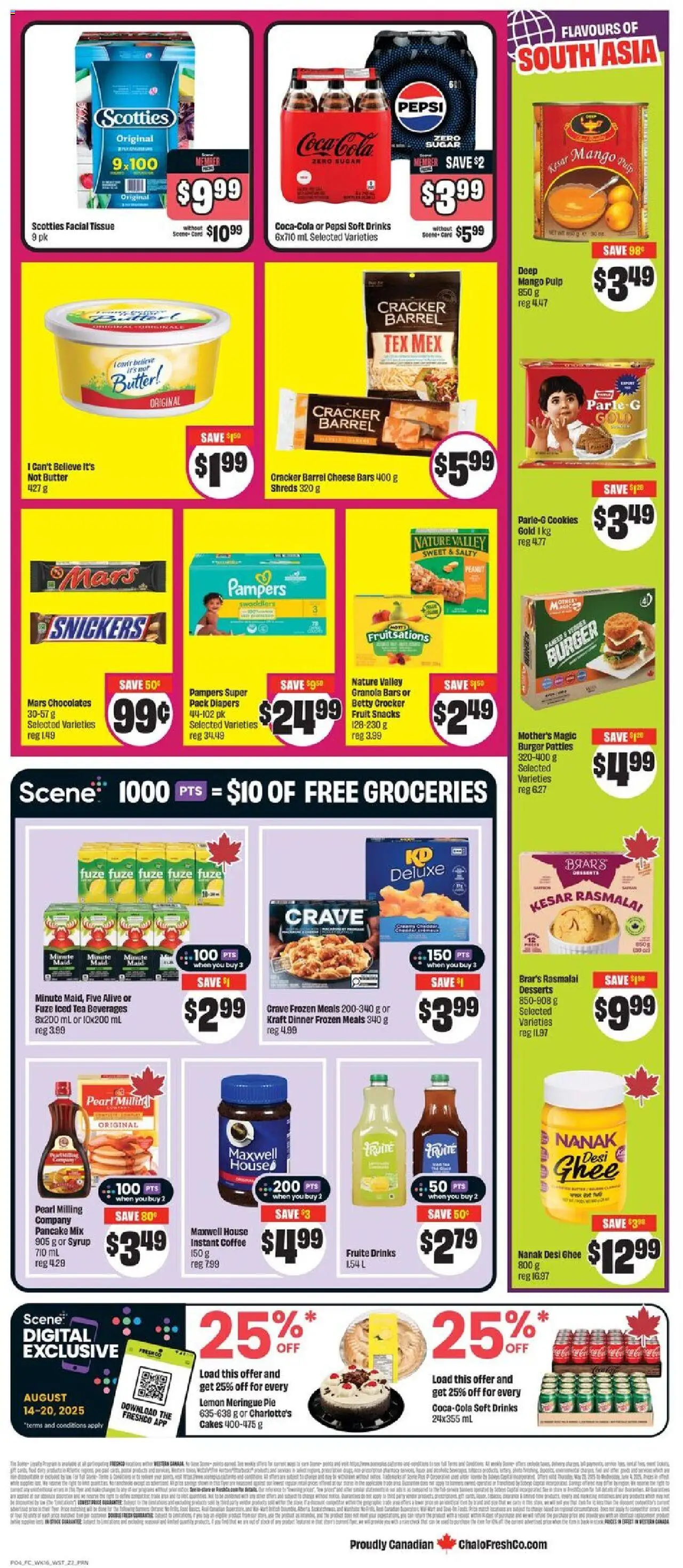 FreshCo flyer valid from 14.08.2025 | Page: 3 | Products: Tea, Cookies, Butter, Coffee