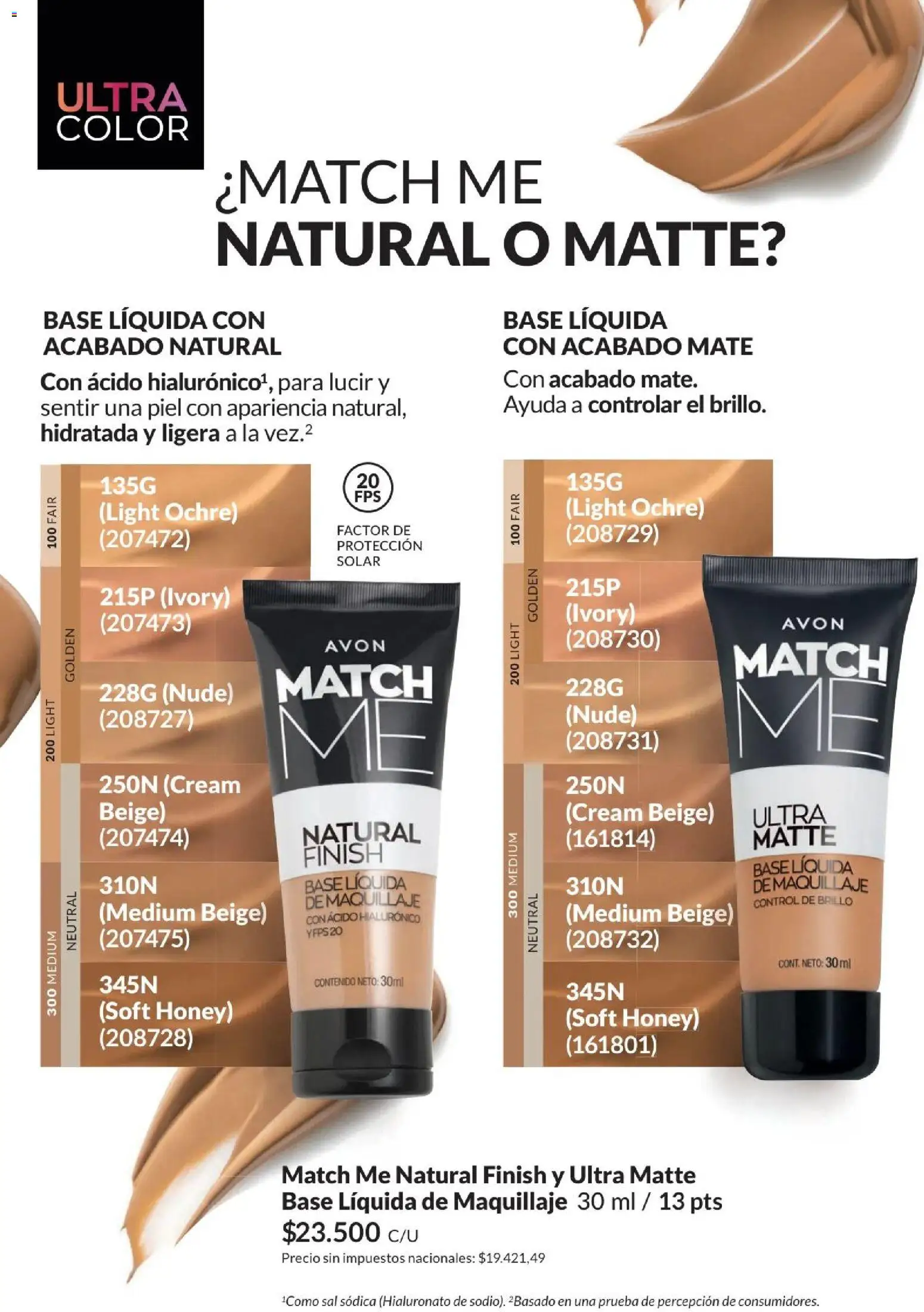 Catálogo AVON Campaña 4/2026 │ válido desde el 01.04.2026 | Página: 23 | Productos: Mate, Maquillaje, Sal, Brillo