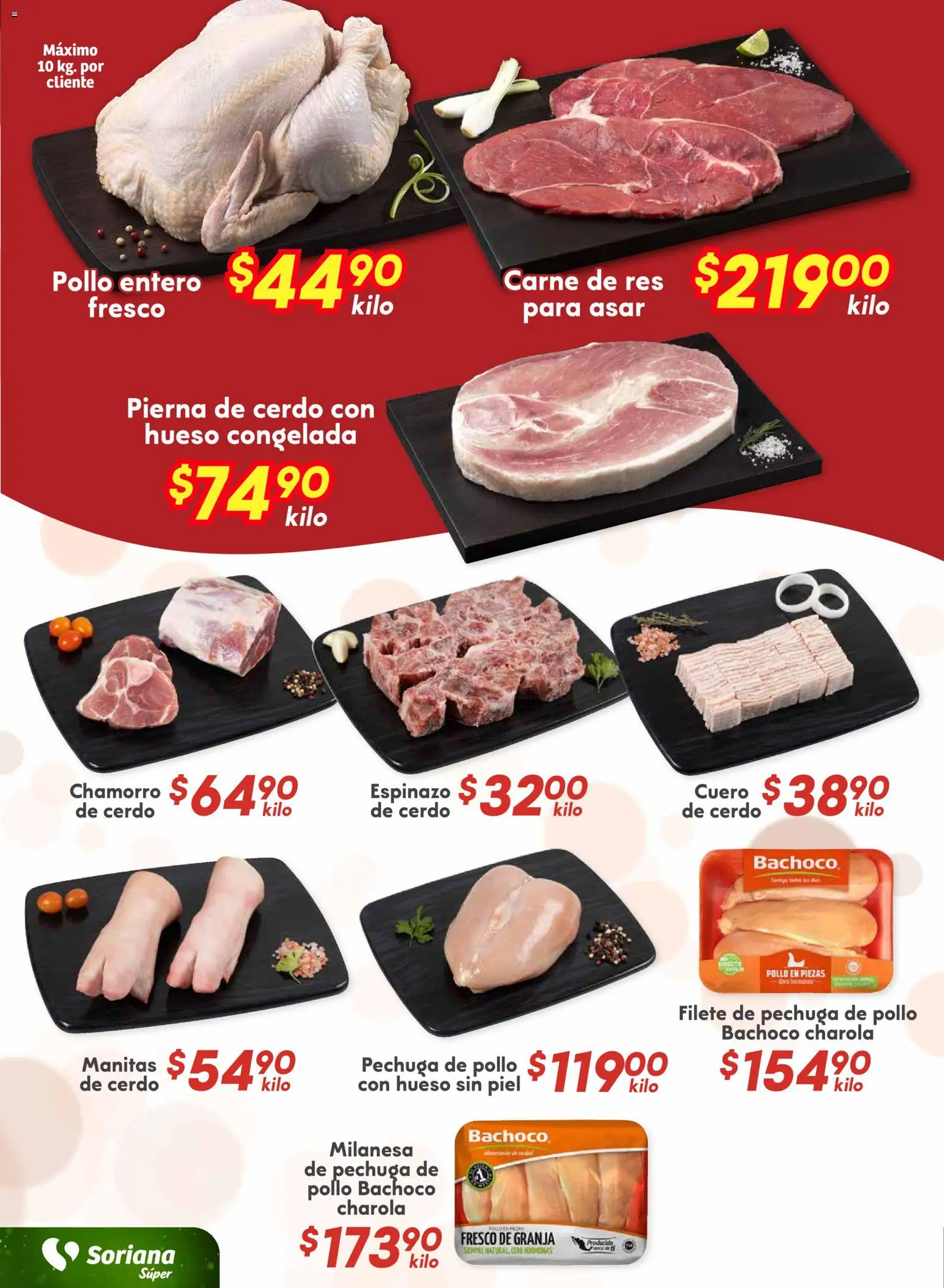 Nuevas ofertas de Soriana válidas en toda la República Mexicana desde el 04.12.2025. ¡Encuentra las mejores ofertas en Soriana - Fin de Semana Súper: Ags, Nay, Jal, Qro, Col, Mich, Gto, Hgo, Tlax, Mor, Pue, Gro, Oax, Edo. de Mex, Valle de México, Za! | Página: 6 | Productos: Pollo, Milanesa, Cerdo, Res