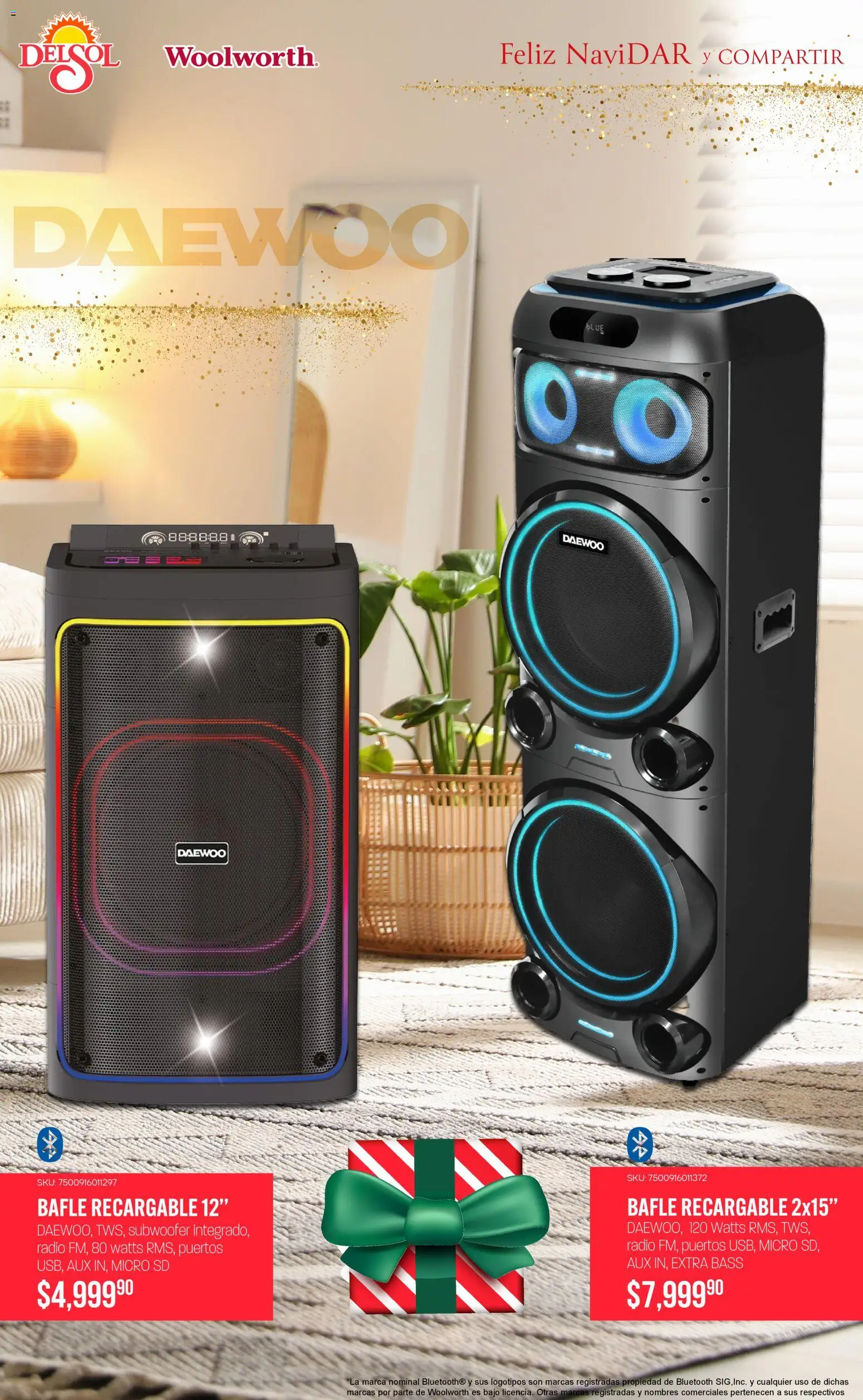 Nuevas ofertas de Del Sol y Woolworth válidas en toda la República Mexicana desde el 06.11.2025. ¡Encuentra las mejores ofertas en Del Sol y Woolworth catálogo Regalos 2025! | Página: 7 | Productos: Radio, Micro SD