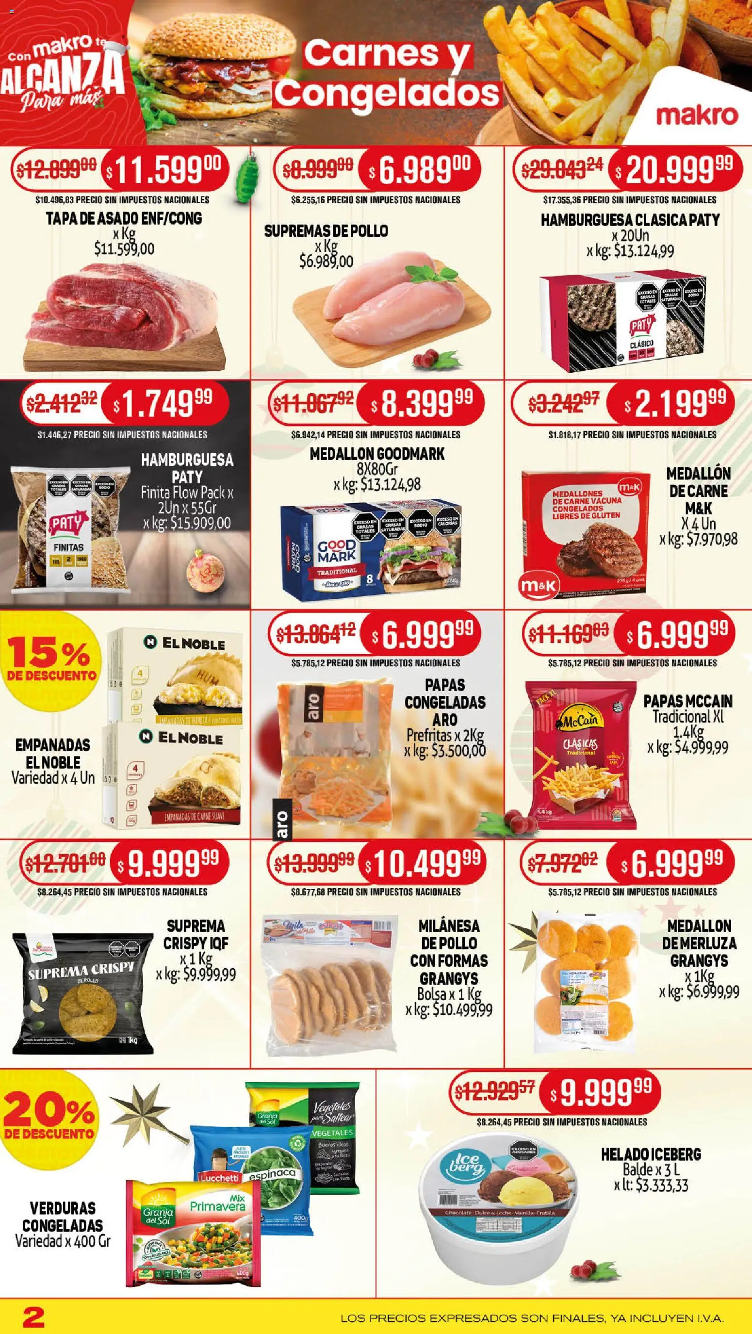 Makro ofertas │ válido desde el 11.12.2025 | Página: 2 | Productos: Bolsa, Milanesa, Chocolate, Té