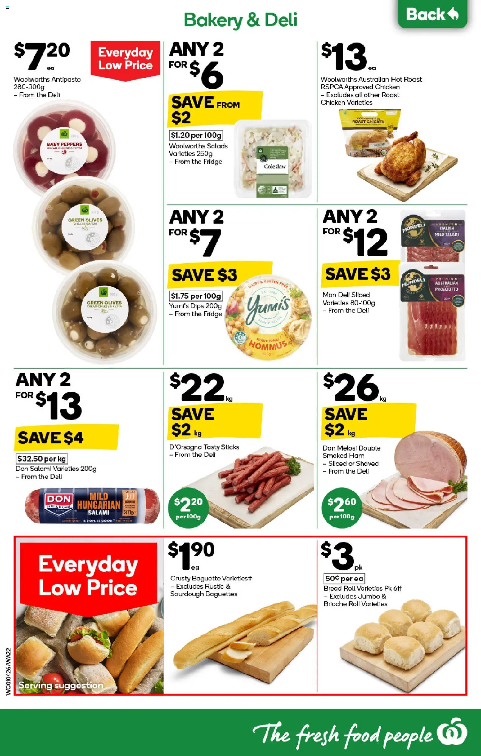 Woolworths catalogue - valid from 01.04.2026 | Page: 22 | Products: Chicken, Olives, Garlic, Fridge