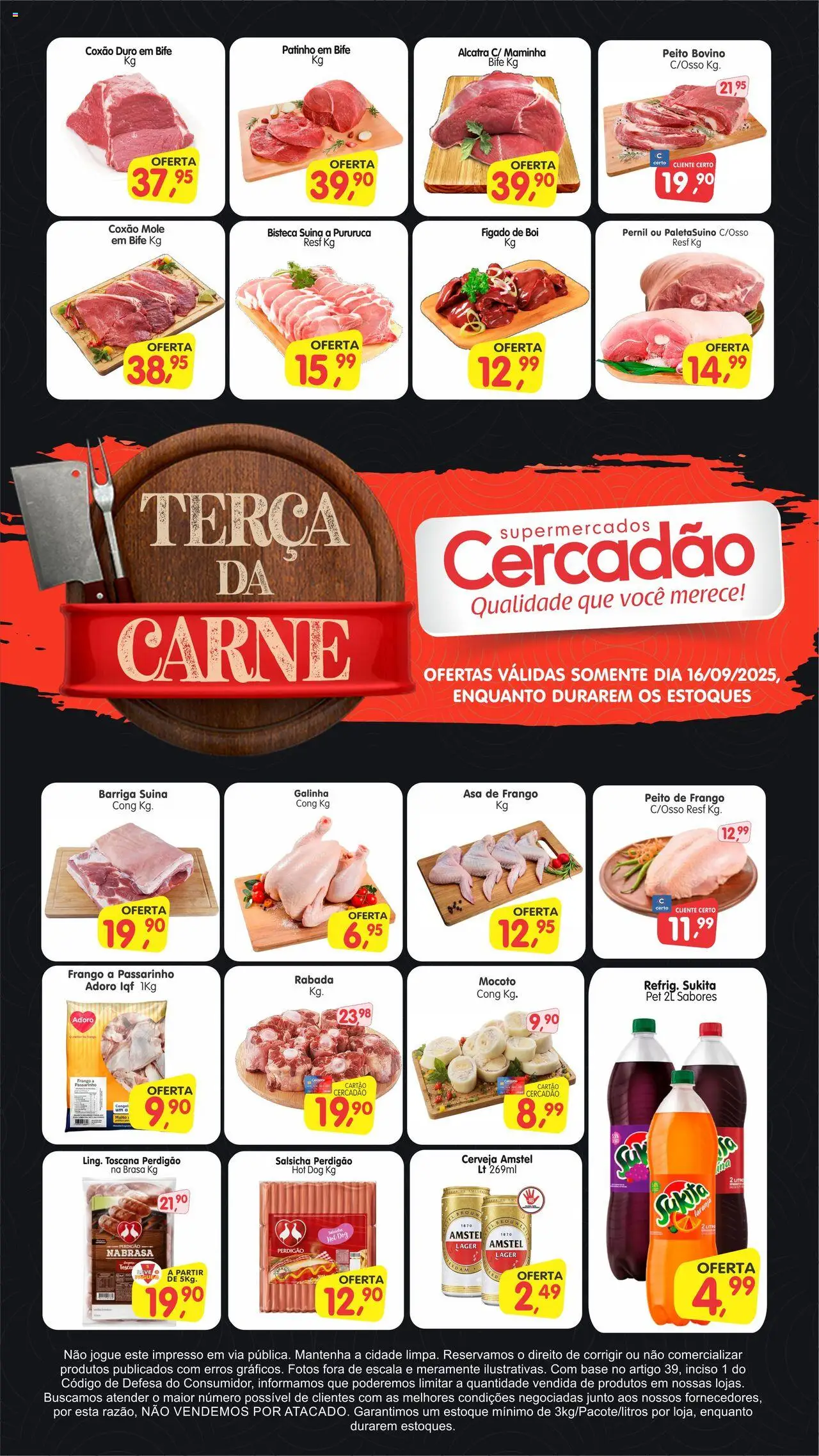 Cercadão Folheto - válido de 16.09.2025 | Página: 1 | Produtos: Asa de frango, Pernil, Frango, Peito de frango