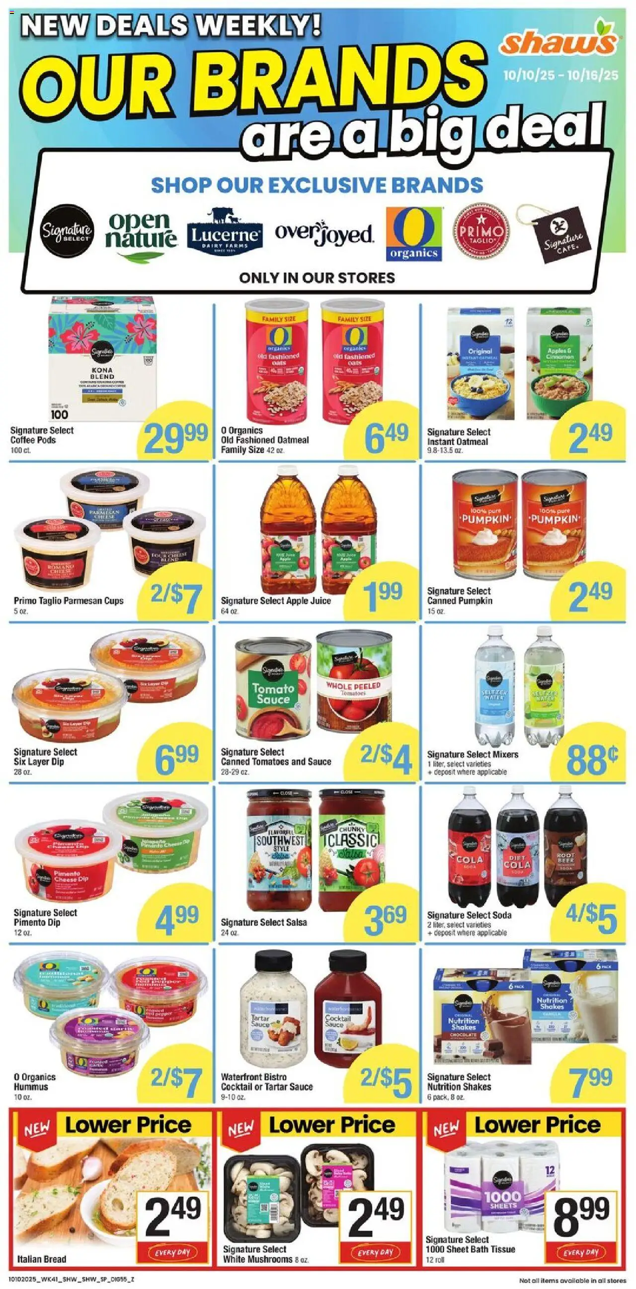 Shaw's Weekly Ad - valid from 10.10.2025 | Page: 10 | Products: Bread, Coffee, Beer, Tomatoes