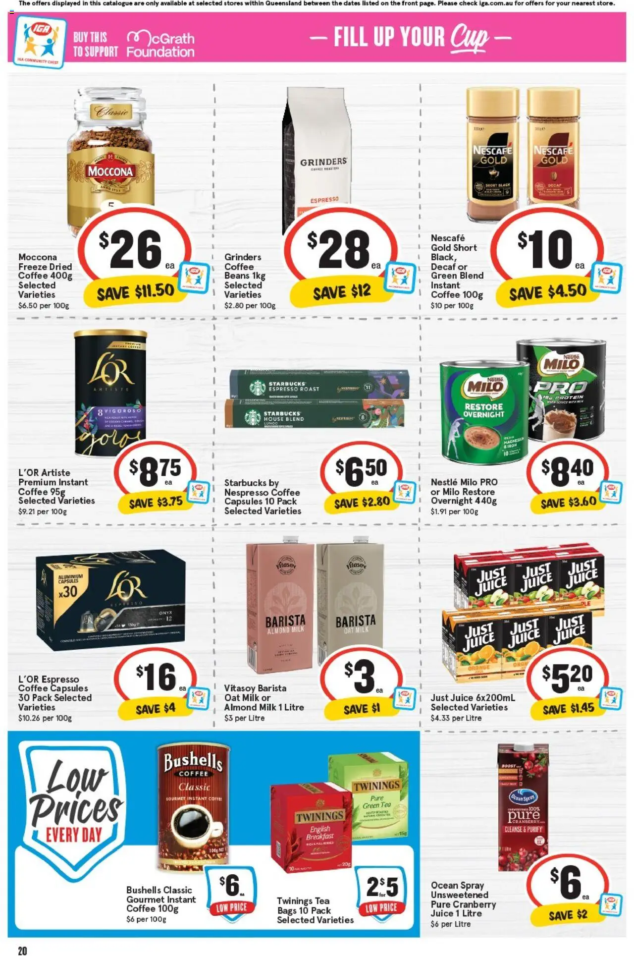 IGA catalogue - valid from 24.09.2025 | Page: 23 | Products: Milk, Tea, Moccona, Iron