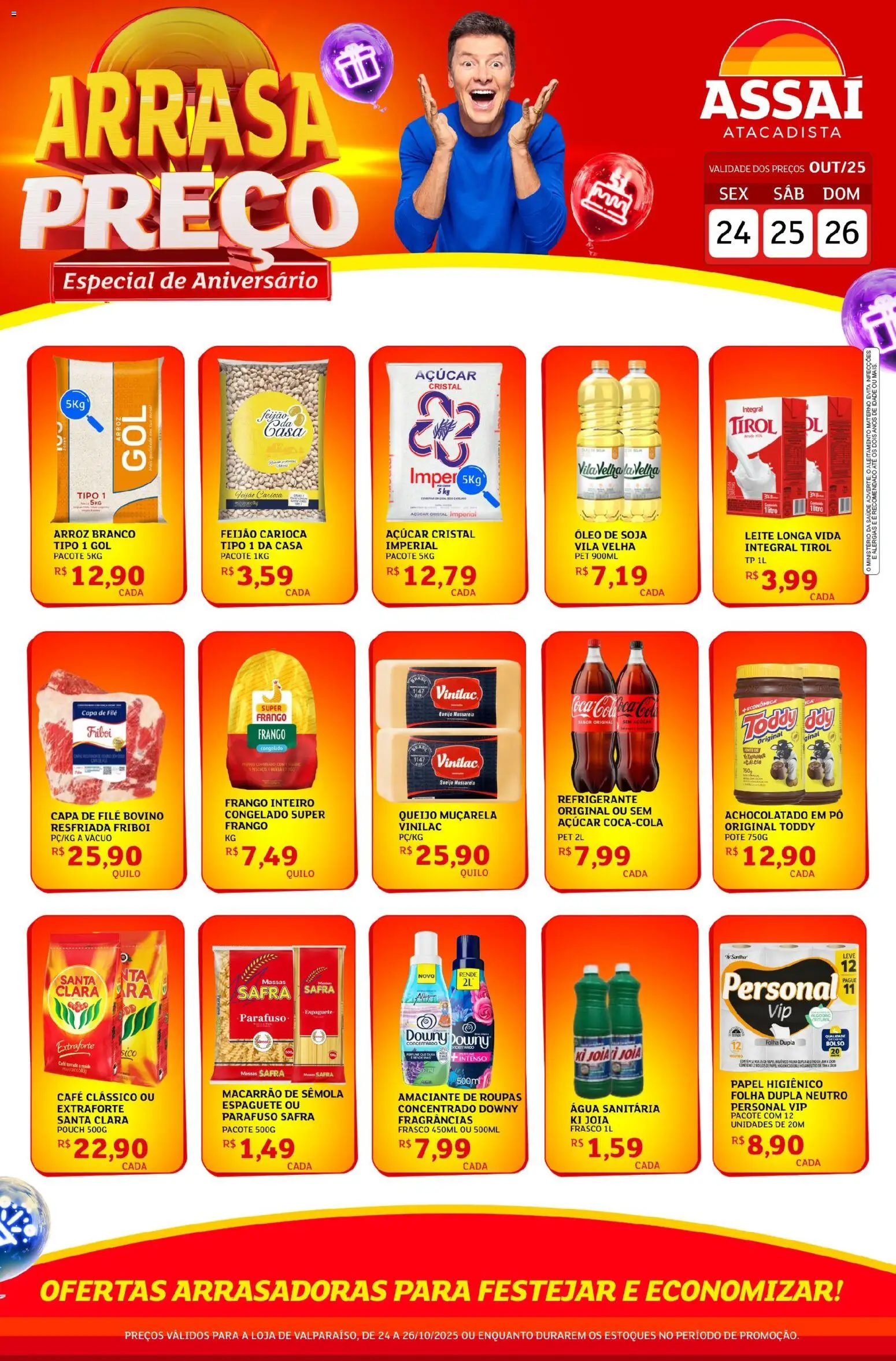 Assaí Atacadista Folheto - válido de 25.10.2025 | Página: 1 | Produtos: Amaciante de roupas, Café, Mussarela, Amaciante