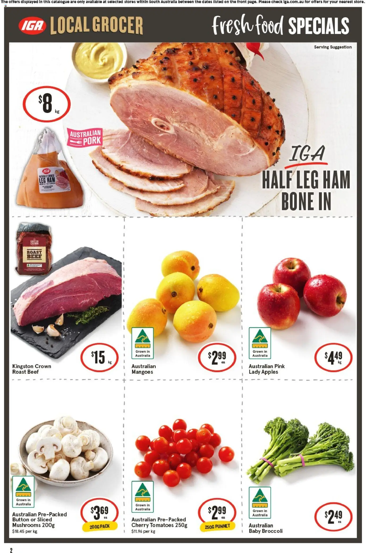 IGA catalogue - valid from 29.10.2025 | Page: 2 | Products: Ham, Pork, Apples, Beef